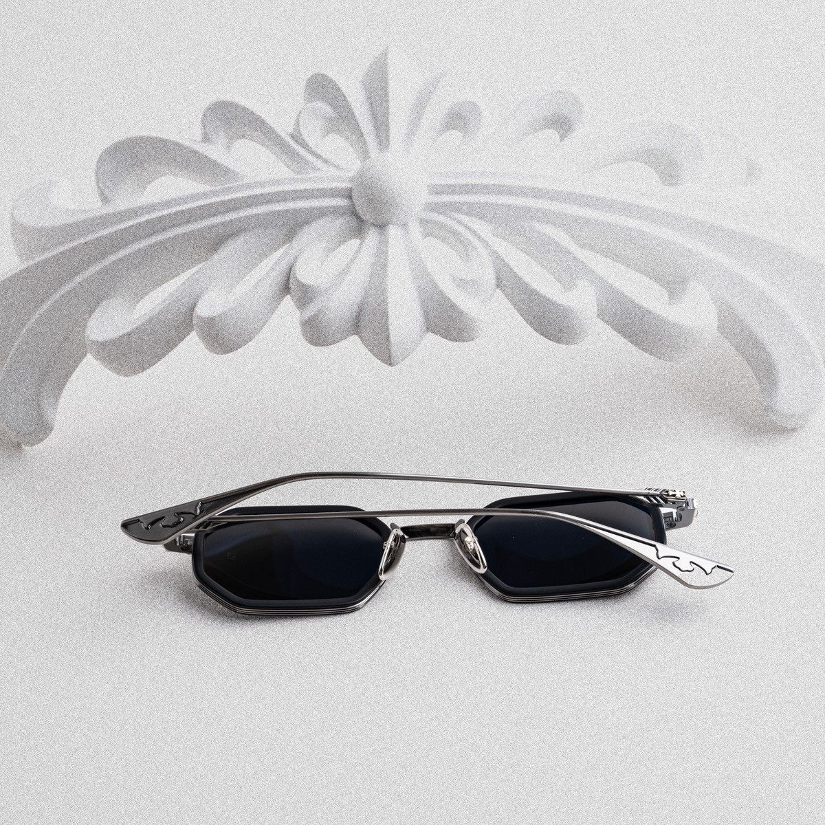Chrome Hearts CHROME HEARTS STYLIDA MATTE BLACK/PEWTER SUNGLASSES Size ONE SIZE - 7 Thumbnail