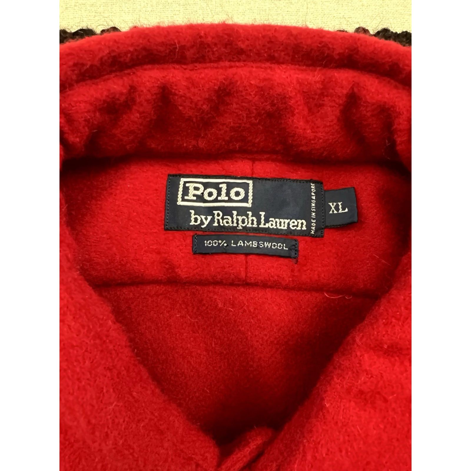 Polo Ralph Lauren VINTAGE Polo Ralph Lauren Wool CPO Shirt XL-2XL Red - Button-Up, Long Sleeve, Casual, Casual Mens Shirt XL Red Wool Twill Damaged? Size US XL / EU 56 / 4 - 3 Thumbnail