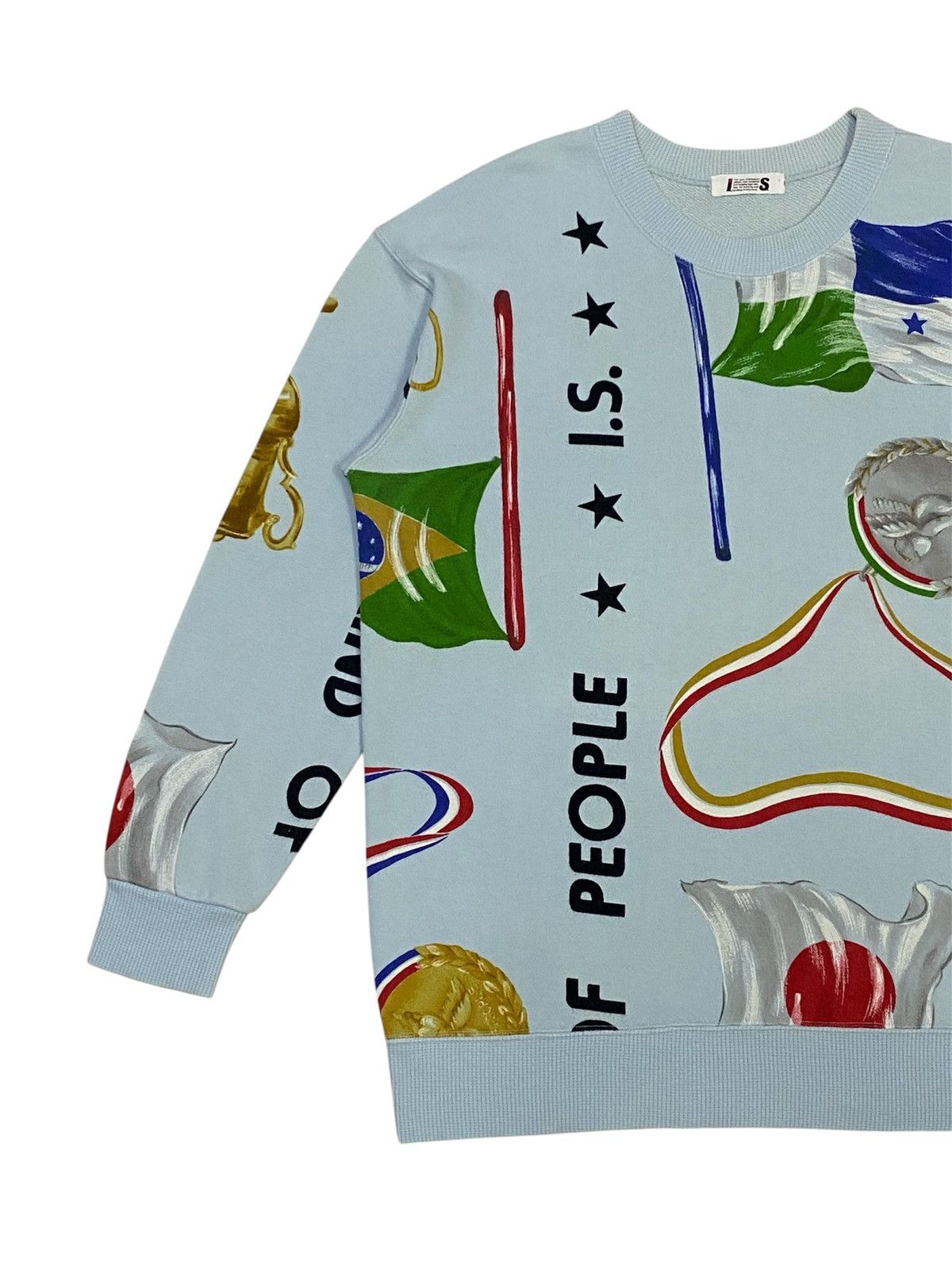 Issey Miyake Rare🔥Vintage Issey Miyake Fullprint Flag Trophy Sweatshirt Size US M / EU 48-50 / 2 - 7 Thumbnail