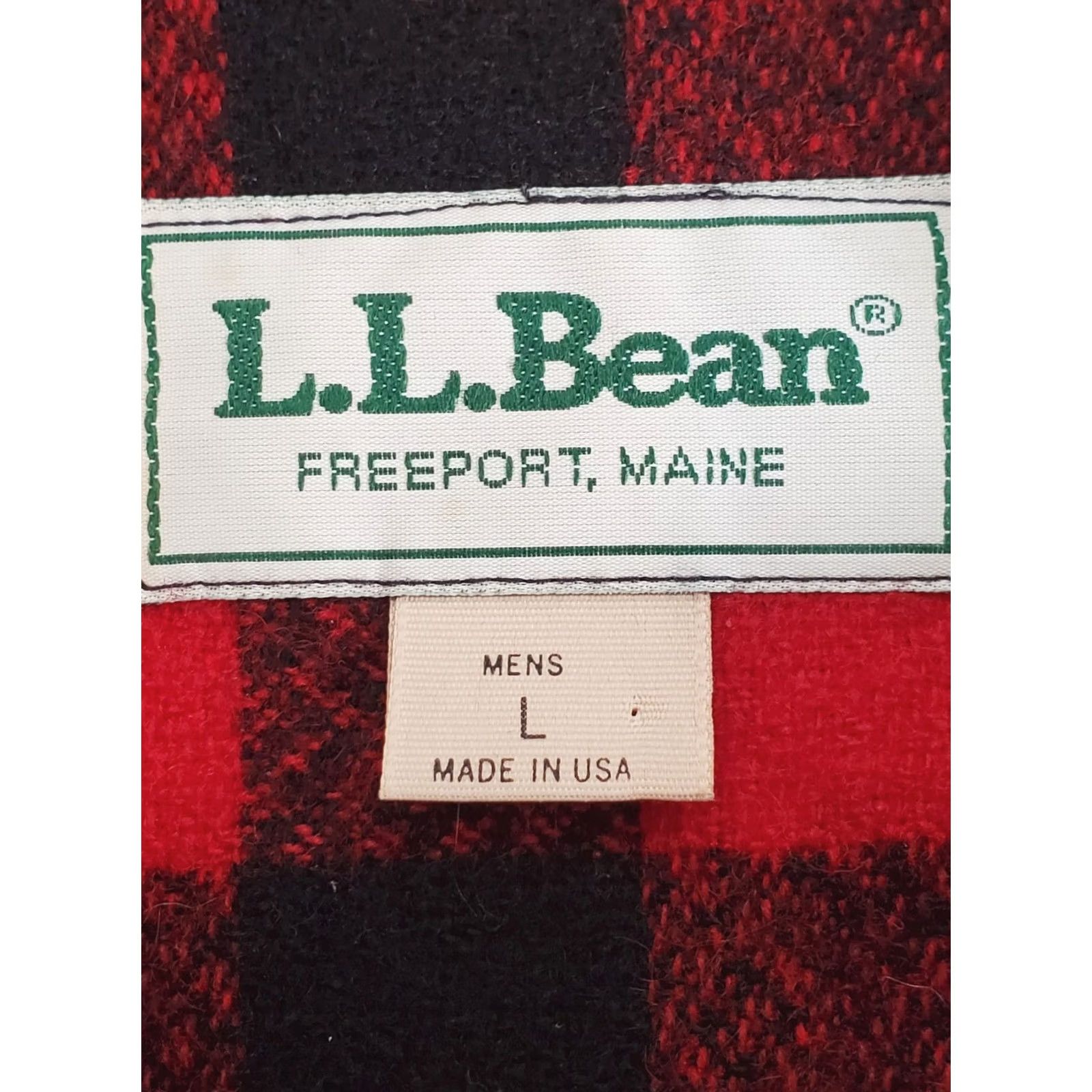 Vintage VINTAGE L.L.Bean Red Black Buffalo Check Wool Button-Down Flannel Shirt USA Men's L Size US XL / EU 56 / 4 - 3 Thumbnail