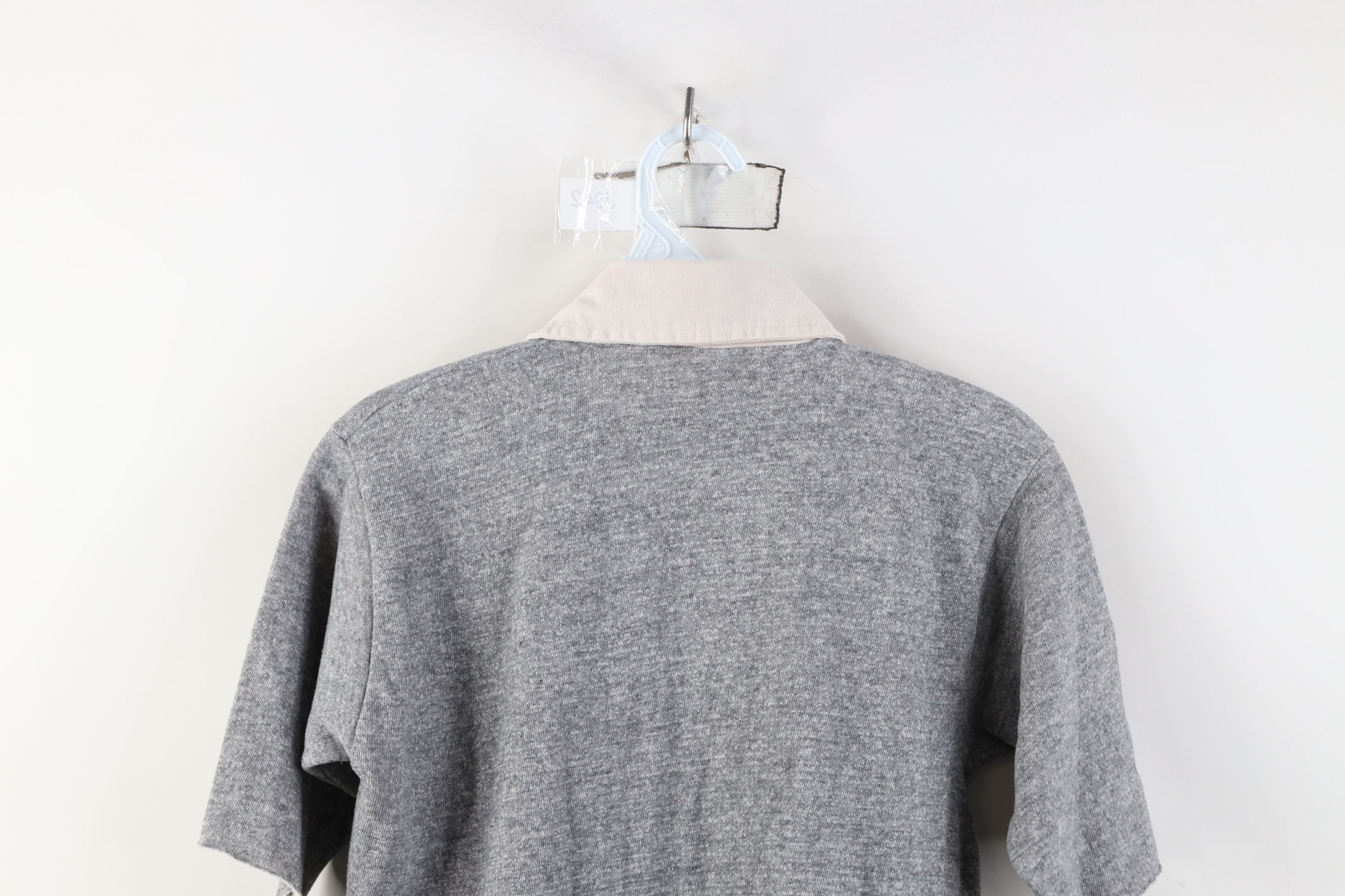 Vintage Vintage 60s 70s Collared Short Sleeve Sweatshirt Gray USA Size US S / EU 44-46 / 1 - 12 Thumbnail