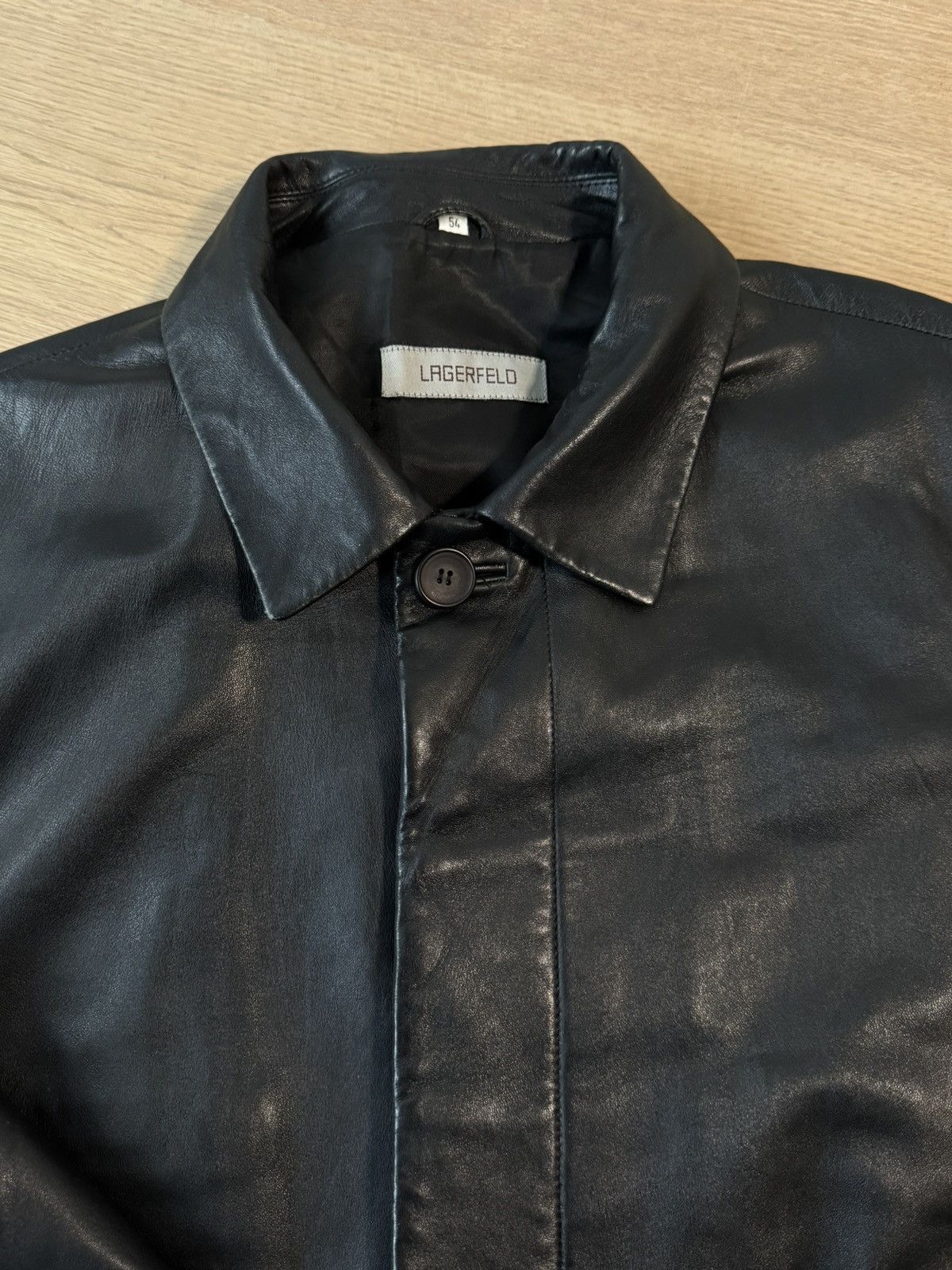 Karl Lagerfeld Karl Lagerfeld Vintage Leather Coat Size US XL / EU 56 / 4 - 5 Thumbnail