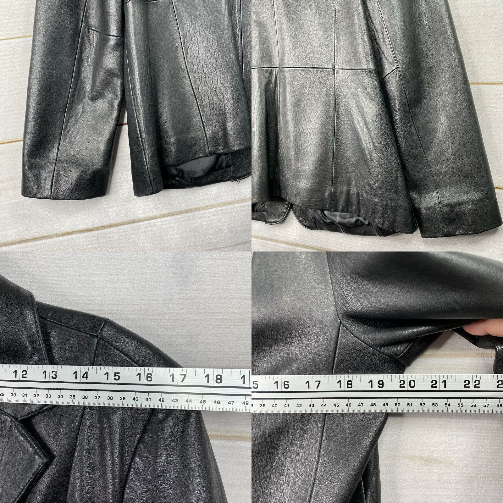 Vintage VINTAGE Womens Siena Black Leather Jacket 14 Full Zip Lined Pockets 3 Button Classic 90s Size XL / US 12-14 / IT 48-50 - 9 Thumbnail