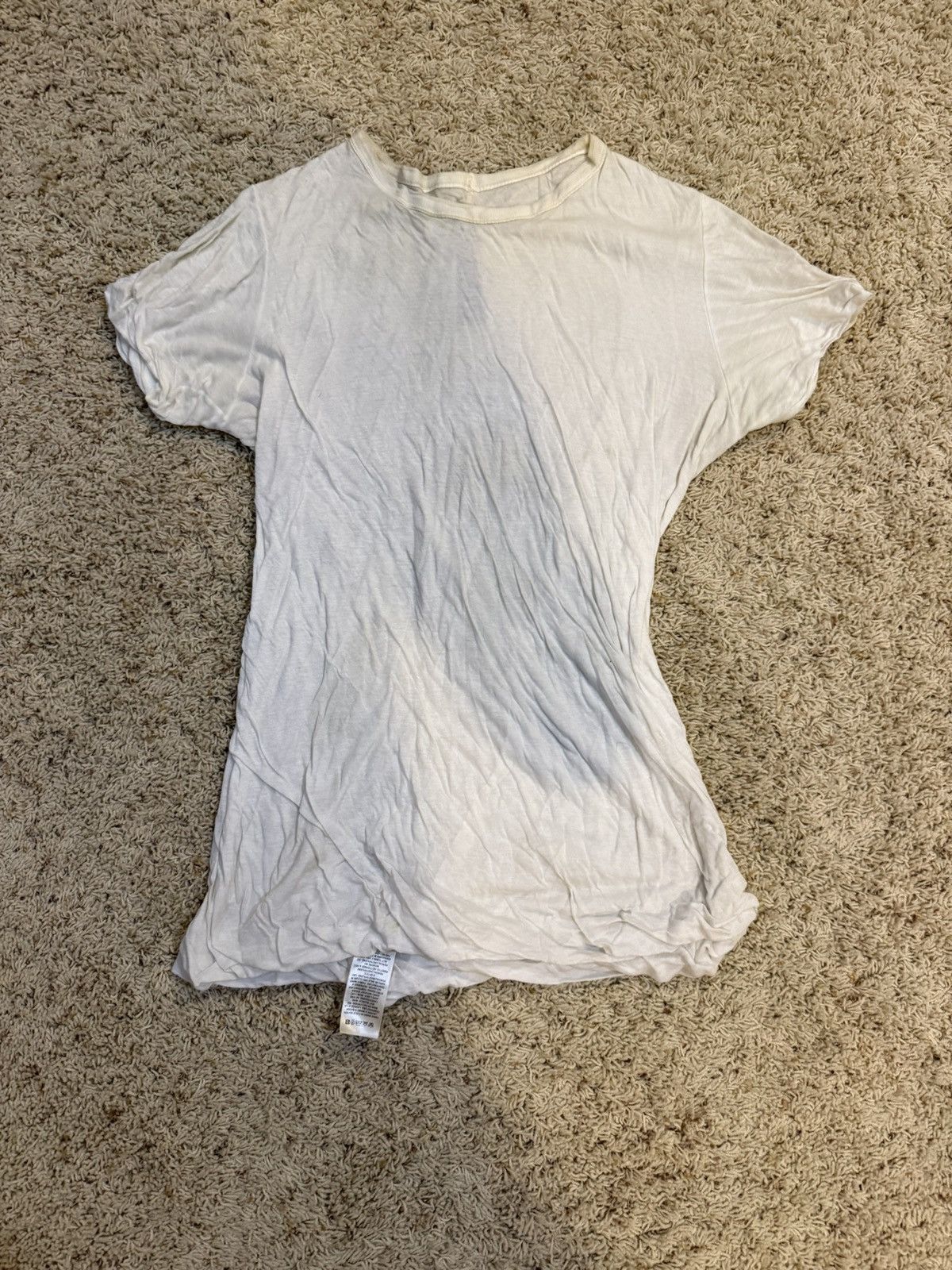 Rick Owens Milk double layer Tshirt Size US M / EU 48-50 / 2 - 1 Thumbnail