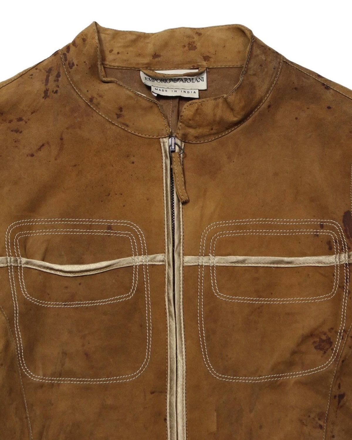 Emporio Armani 2002 Emporio Armani Leather Jacket Size S / US 4 / IT 40 - 3 Thumbnail