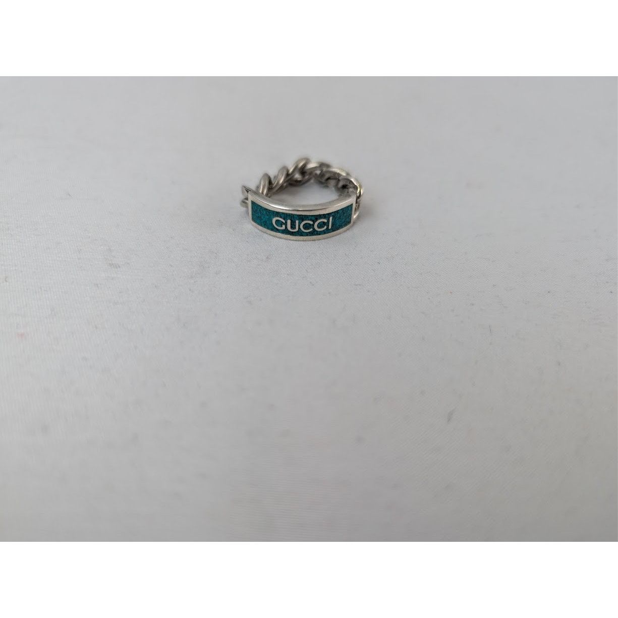 Gucci o1rshd1 Size: 19 / RG Gucci Tag Enamel in Turquoise Size ONE SIZE - 1 Thumbnail