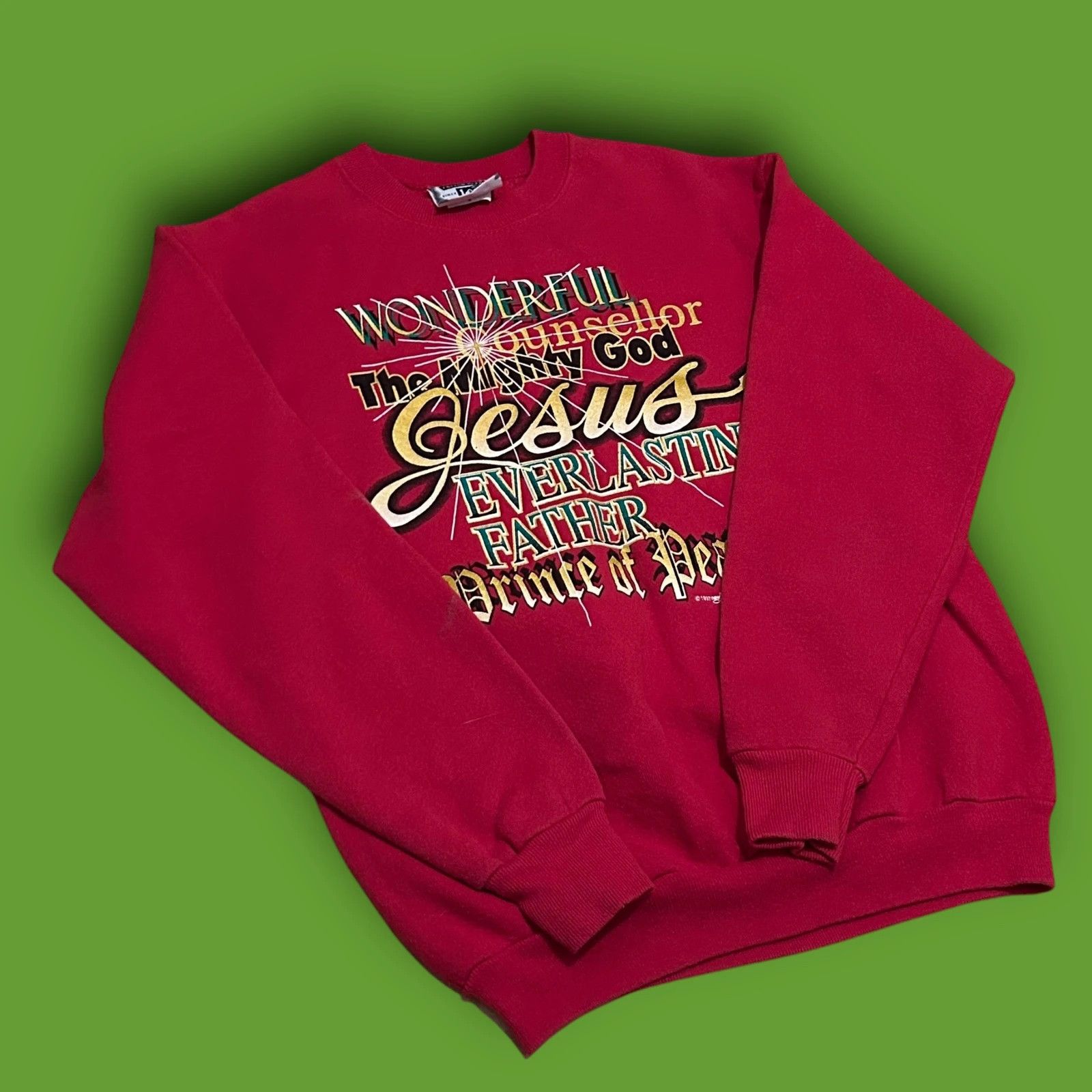 Lee Vintage 90s Jesus Christ Lee Sweatshirt Size US XXS / EU 40 - 2 Thumbnail