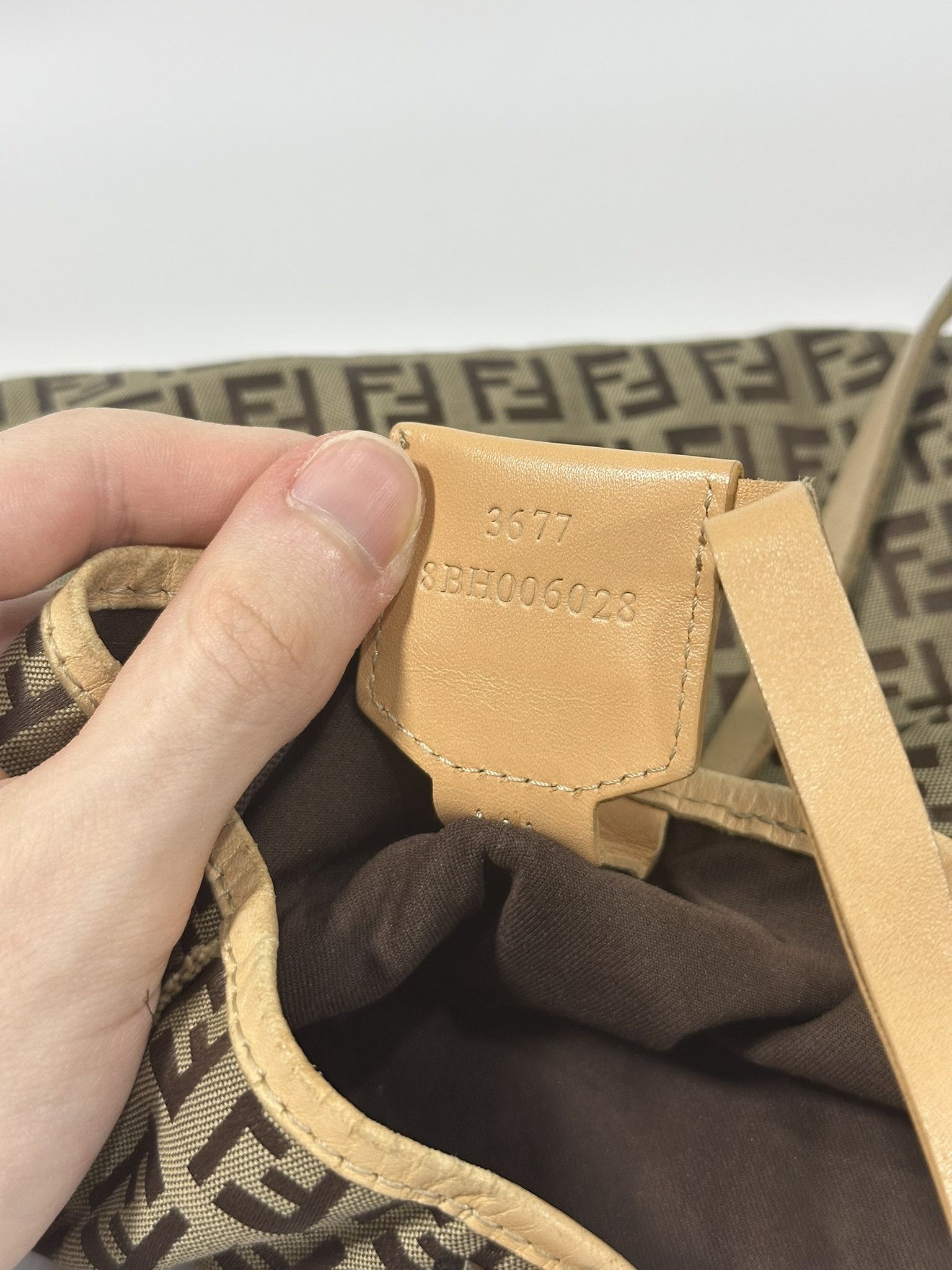 Fendi Fendi Zucchino Tote Bag Vintage FF Monogram Logo Cloth Beige Size ONE SIZE - 17 Thumbnail