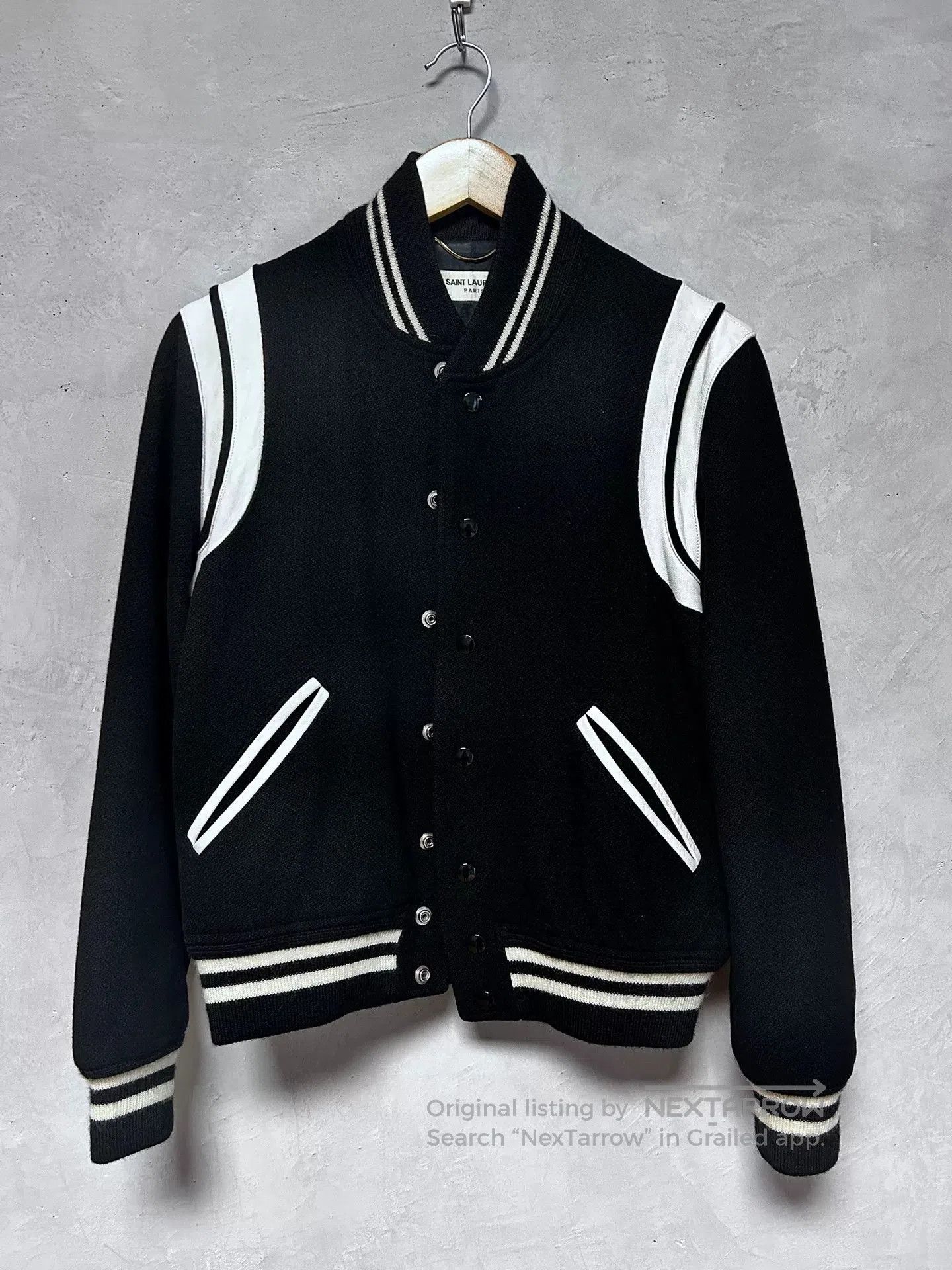 Saint Laurent Paris Saint Laurent Classic Black and White Baseball Jacket. Size US XS / EU 42 / 0 - 1 Thumbnail