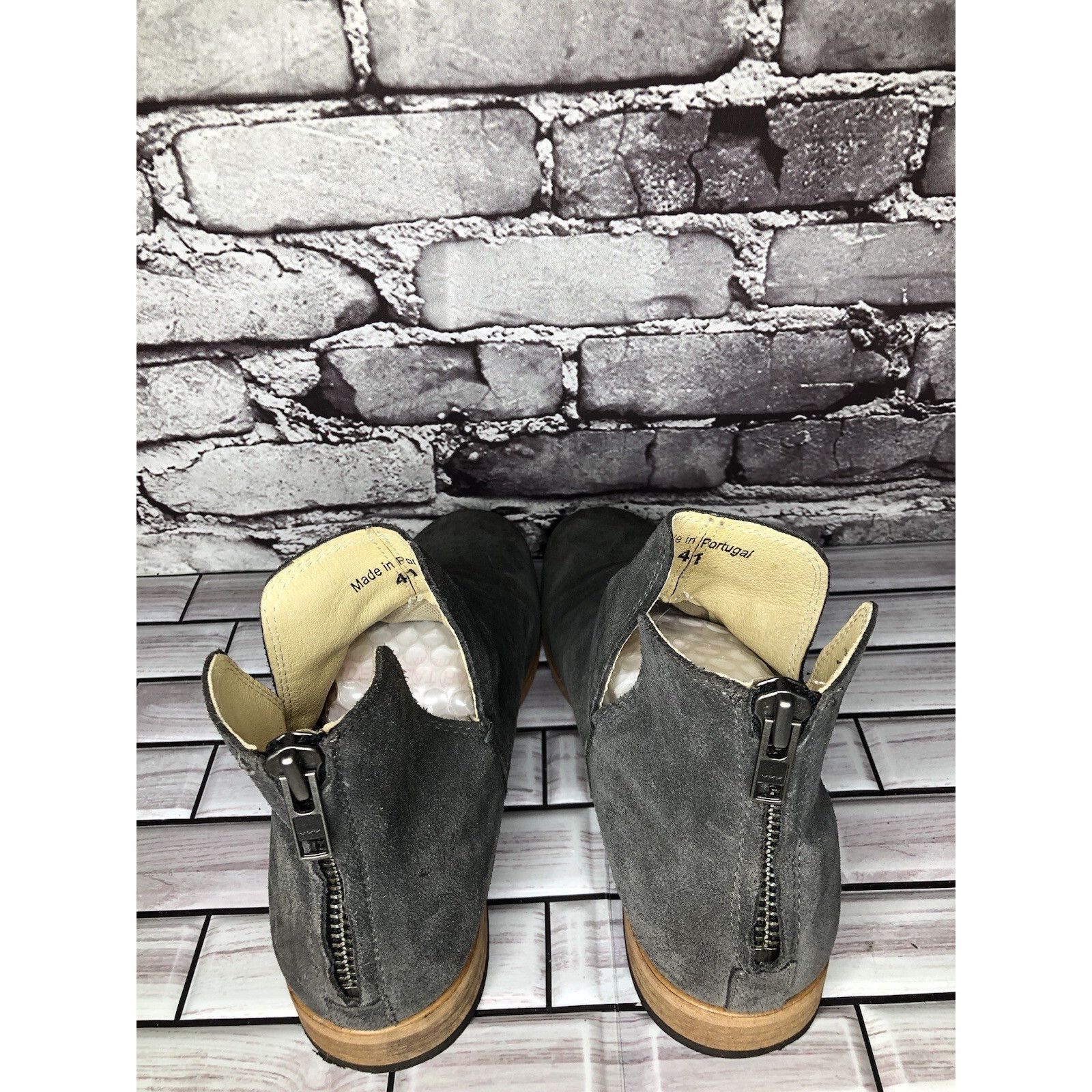 Shoe The Bear Shoe The Bear Dark Grey Suede Casual Back Zip Heel Boots Wom Size US 10.5 / IT 40.5 - 5 Thumbnail