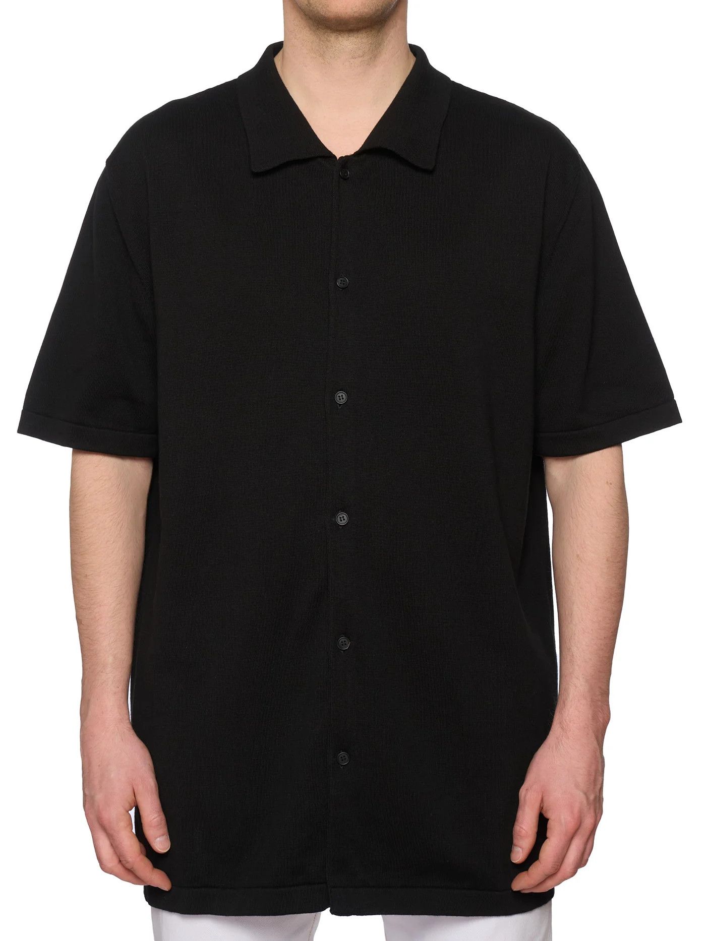 The Row THE ROW "Mael" Black Cotton Oversized Short Sleeve Shirt Size US L / EU 52-54 / 3 - 1 Thumbnail