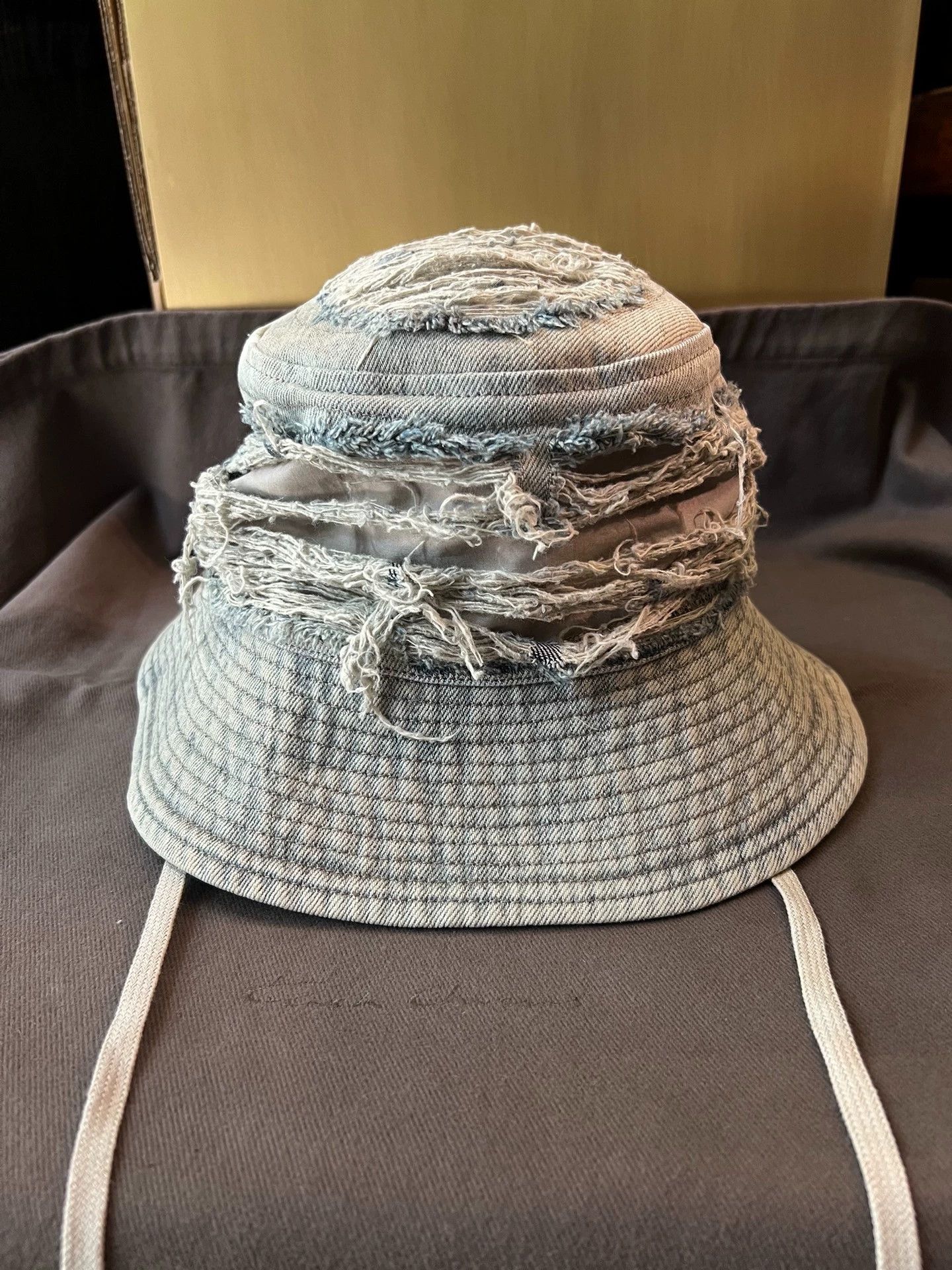 Rick Owens Rick Owens 24s Denim Blue Do Old Destroy Fisherman's Hat -DMC Size ONE SIZE - 1 Thumbnail