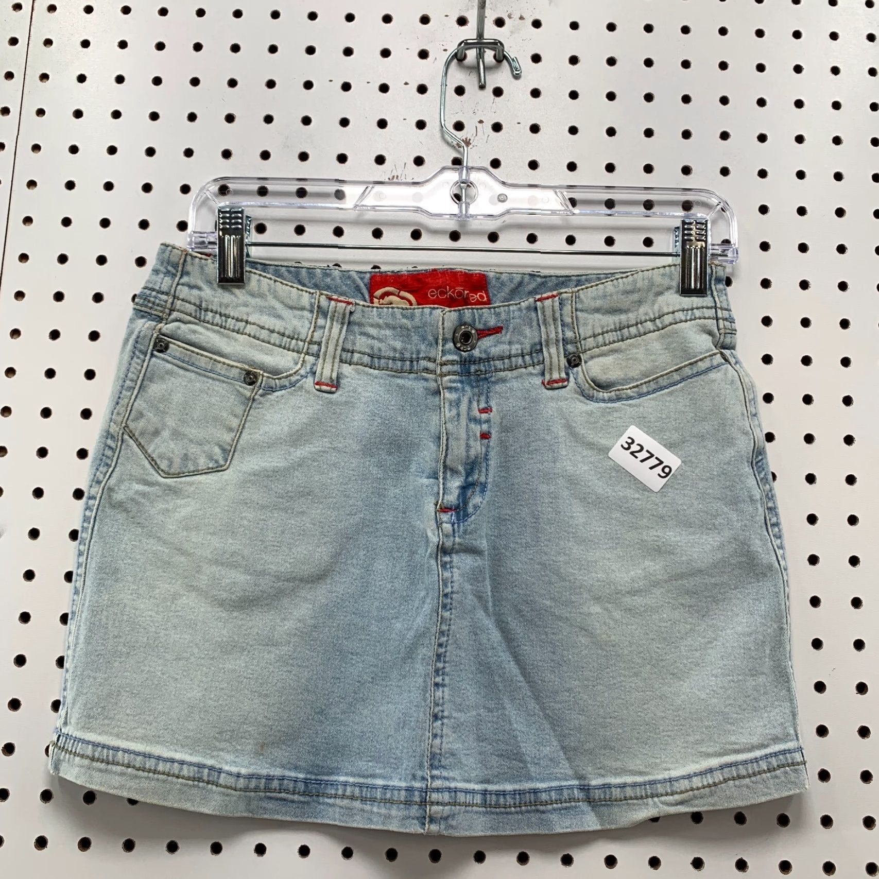Ecko Unltd. VINTAGE Ecko Unltd. Blue Denim Mini Skirt Juniors Size 5 Light Wash Hip Hop Womens Size 27" / US 4 / IT 40 - 5 Thumbnail
