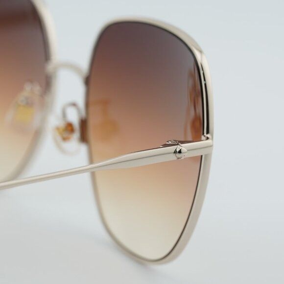 Kate Spade Kate Spade CHARLI/F/S 0AU2 NQ Sunglasses Red Gold Square Size ONE SIZE - 5 Thumbnail