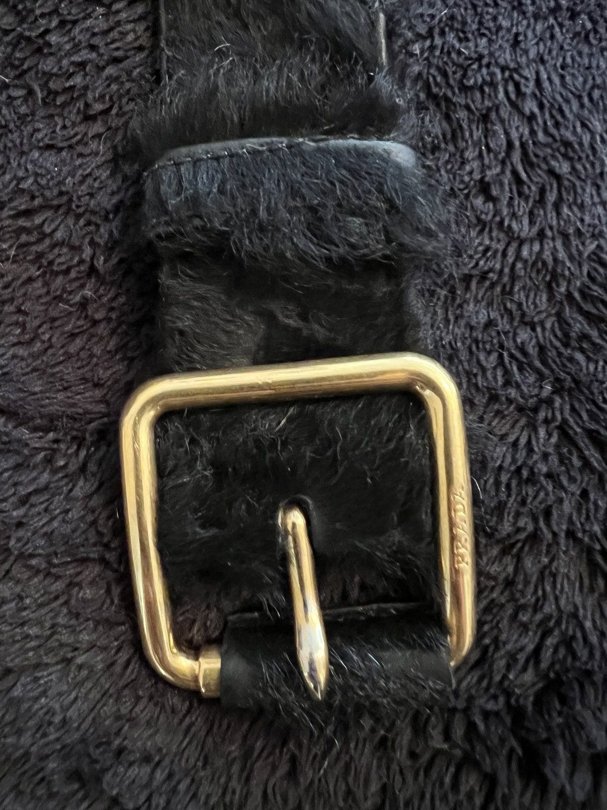 image of Prada Fur Belt in Black, Men's (Size 38)