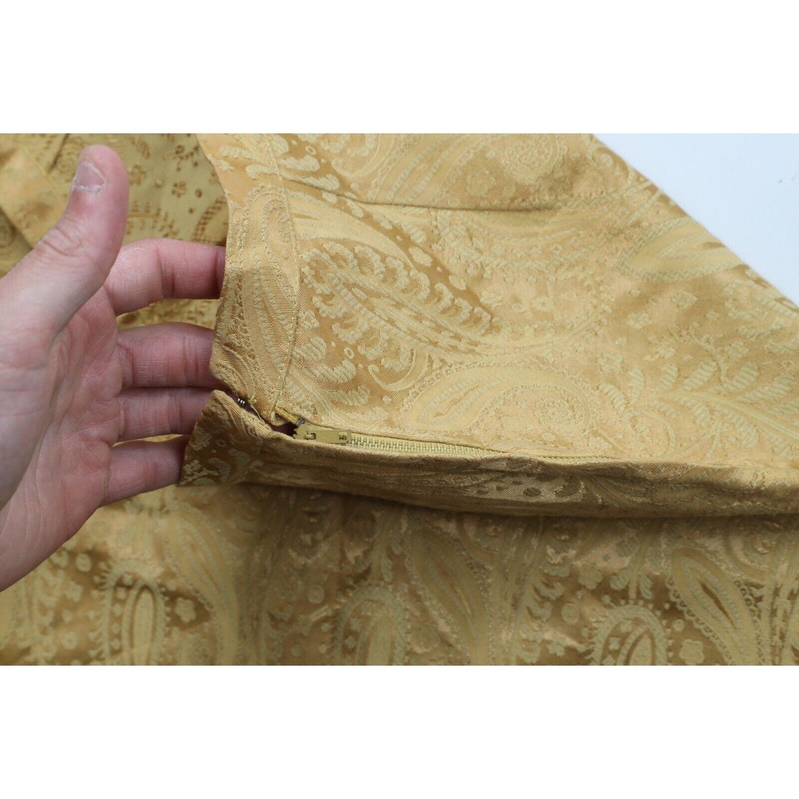 Vintage Vintage 50s 60s Rockabilly Silk Paisley Jacquard Skirt Size 24" / US 00 / IT 34 - 6 Thumbnail