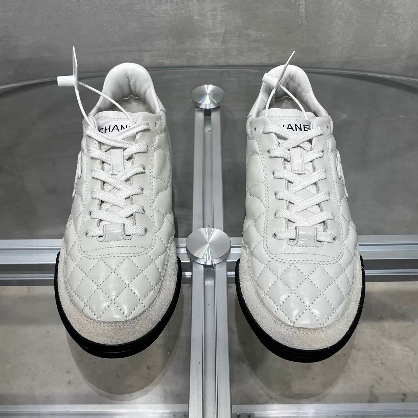 Chanel Women's Chanel Deerskin Sneaker White EU 37.5 BNIB Size US 7 / IT 37 - 1 Thumbnail