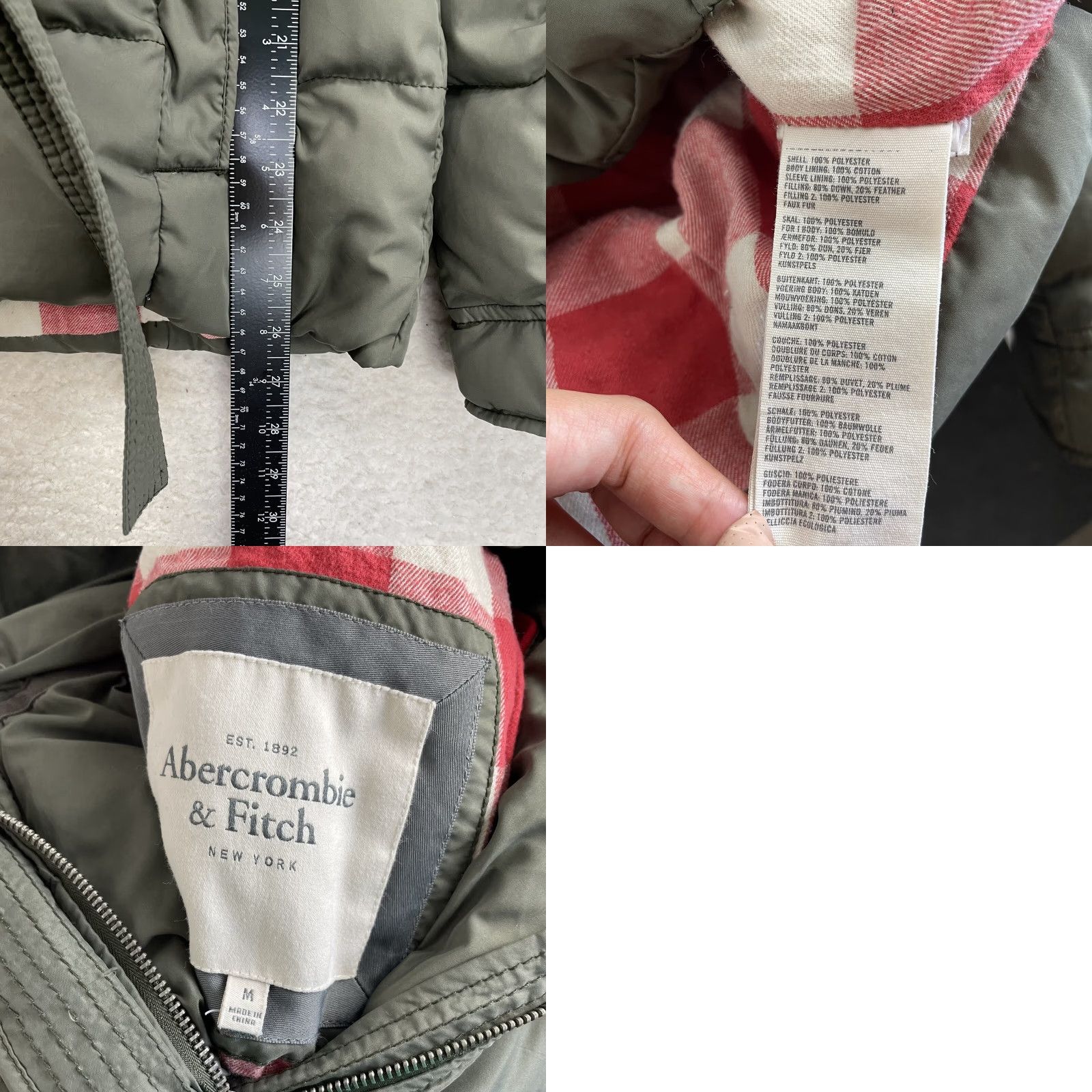 Abercrombie & Fitch VINTAGE Abercrombie & Fitch Puffer Jacket Medium Green Grunge Size M / US 6-8 / IT 42-44 - 8 Thumbnail