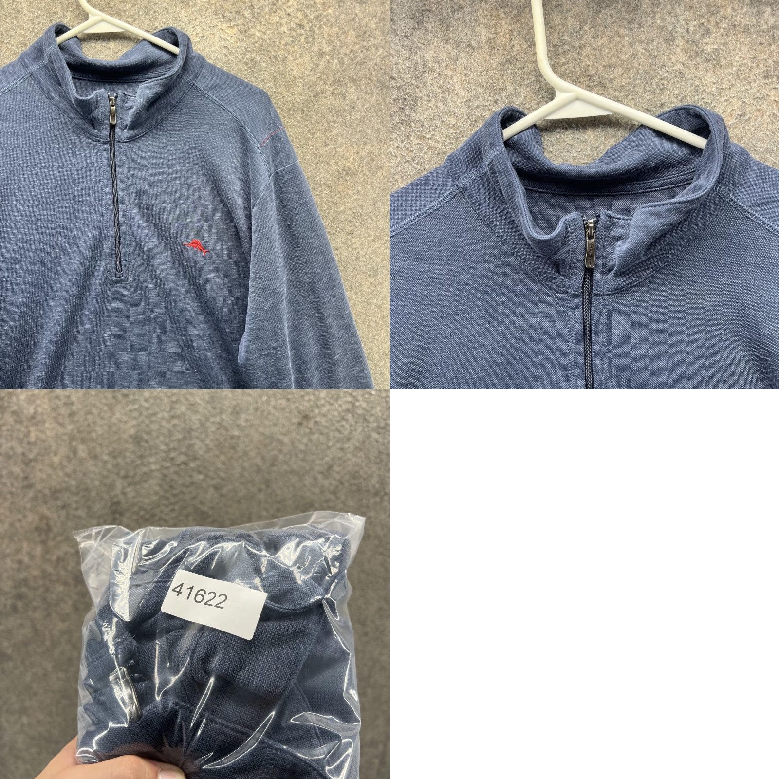 Tommy Bahama Tommy Bahama Sweatshirt Mens 2XL Blue 1/4 Zip Mock Neck Jersey Pullover Logo Size US XXL / EU 58 / 5 - 8 Thumbnail