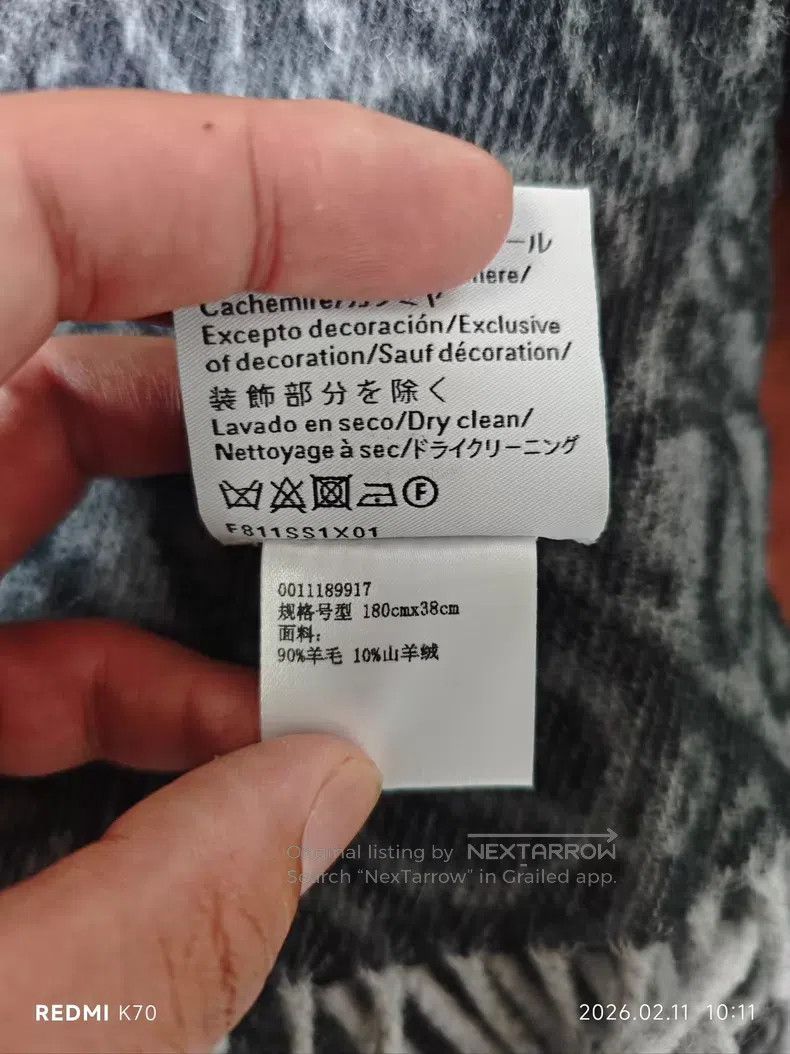 Loewe Loewe Anagram Embossed Grey Cashmere Scarf Size ONE SIZE - 3 Thumbnail
