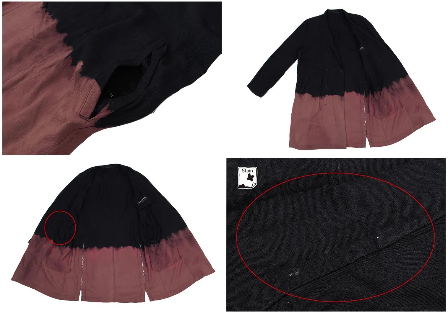 Comme des Garcons Homme Plus Long Jacket in Black and Pink, Size M Size US M / EU 48-50 / 2 - 12 Thumbnail