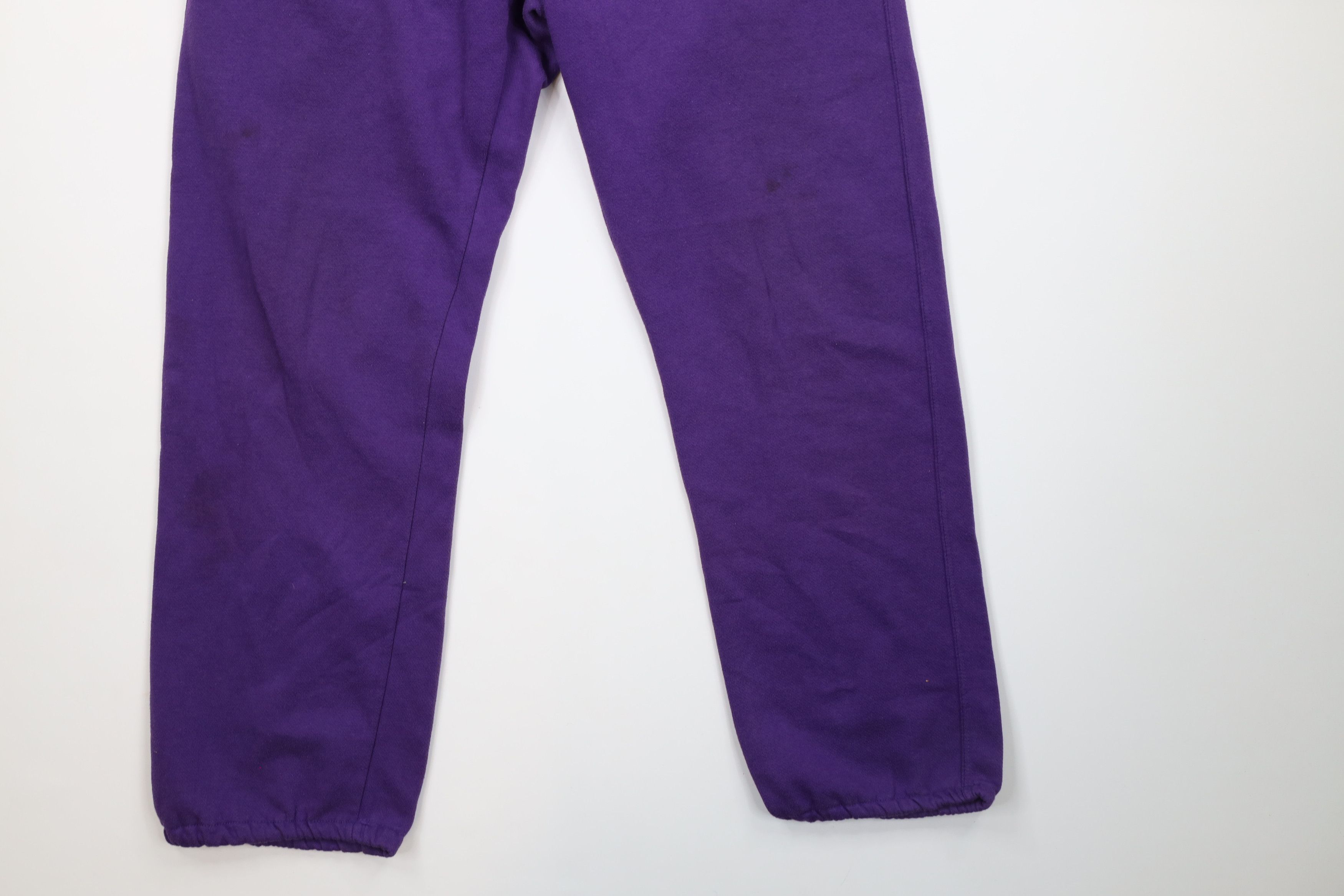 Vintage Vintage 90s Streetwear Distressed Blank Sweatpants Purple Size US 36 / EU 52 - 4 Thumbnail