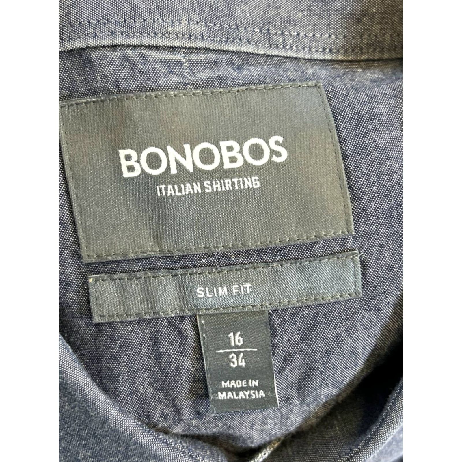 Bonobos Bonobos Shirt Mens 16 Blue Cotton Button Up Casual Slim Regular Button Up Shirt Bonobos Mens Blue Cotton 16 Size US L / EU 52-54 / 3 - 3 Thumbnail
