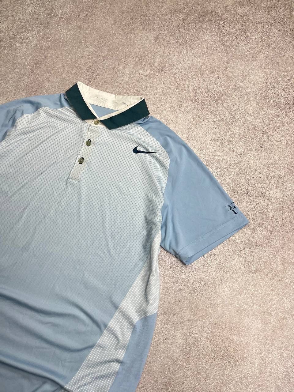 Nike × Vintage Vintage Nike RF Roger Federer Blue Archive Shirt L Size US L / EU 52-54 / 3 - 3 Thumbnail