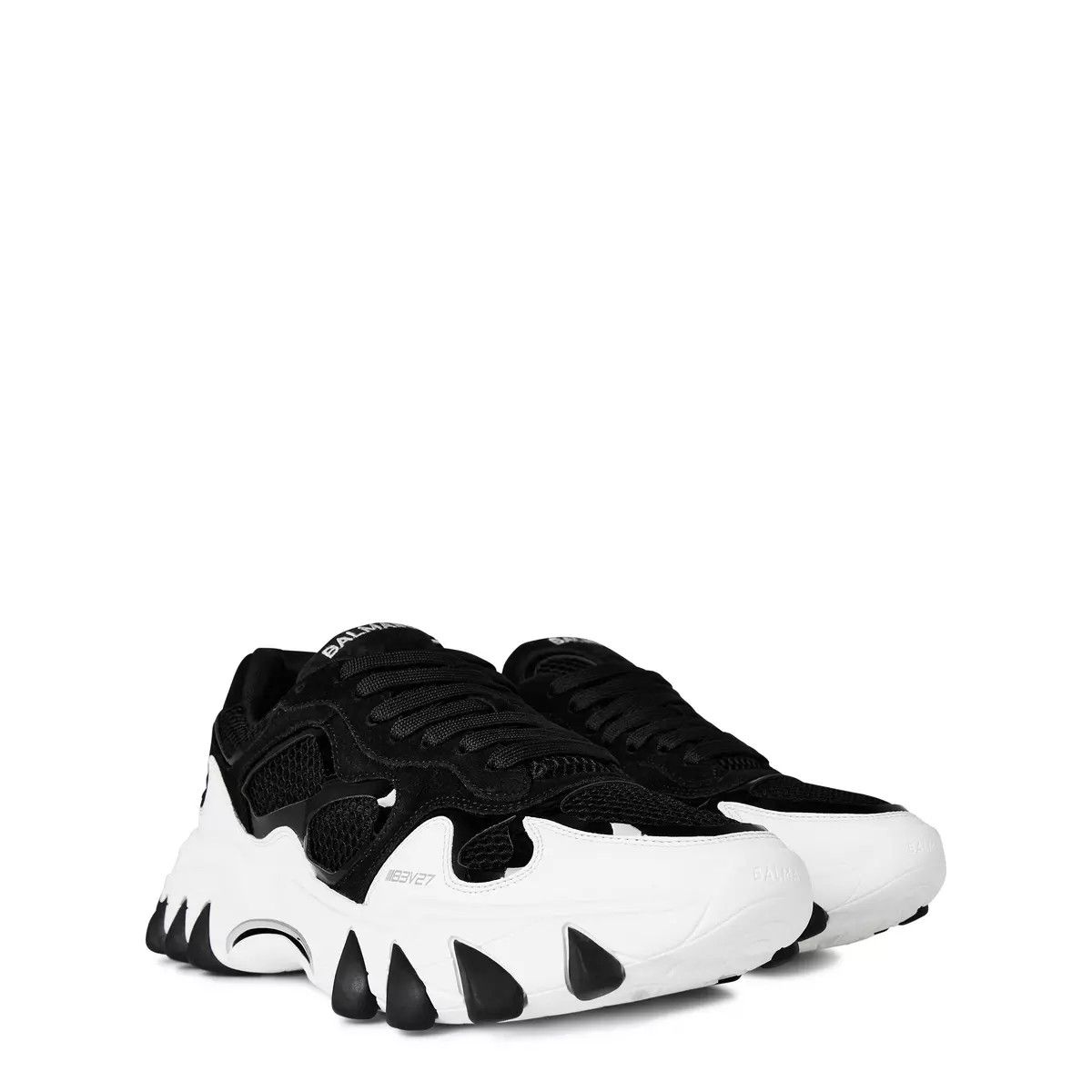 Balmain o1s1wg110425 B-East Low-Top Sneakers in White Black Size US 8 / EU 41 - 4 Thumbnail