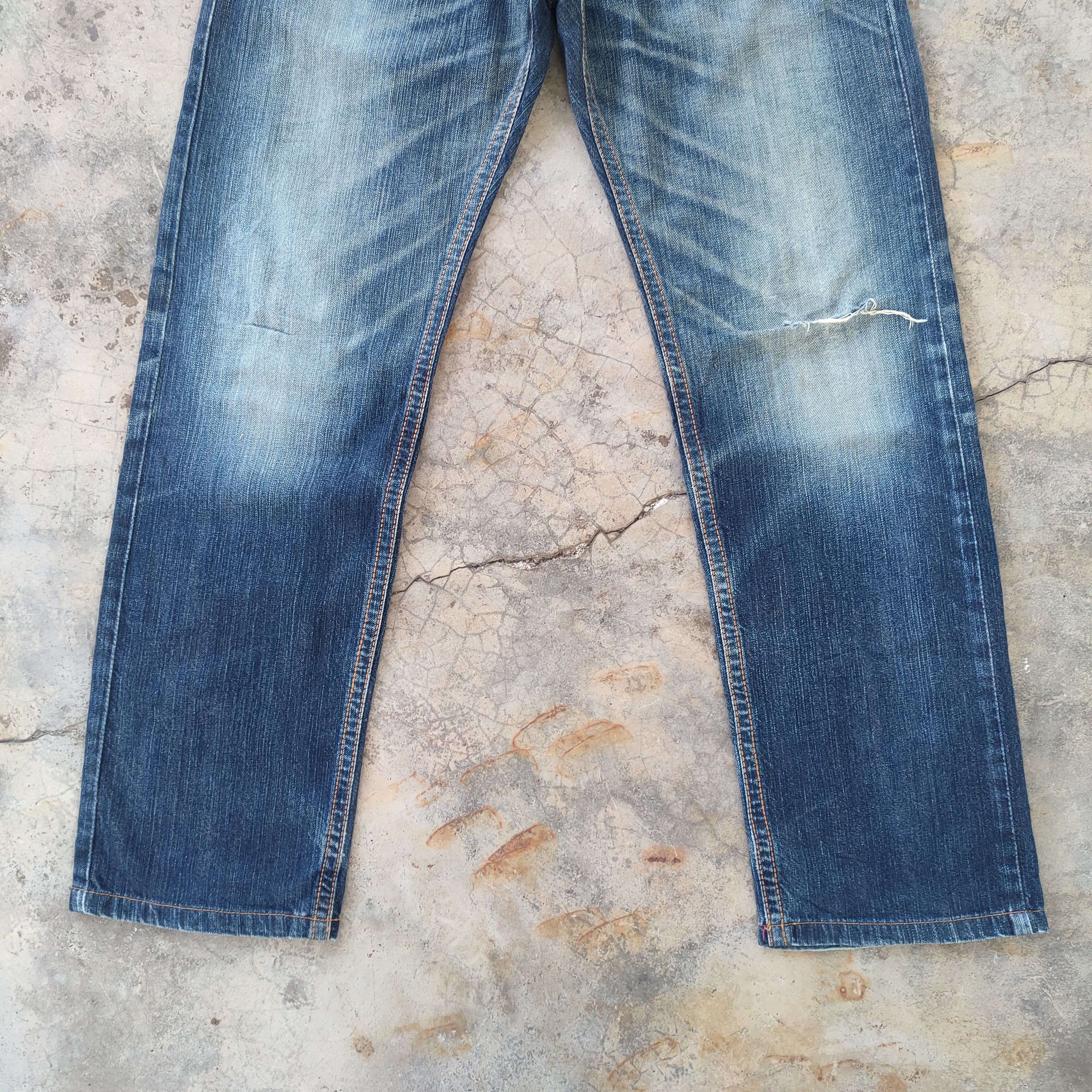 Edwin W32 VINTAGE EDWIN FADED RIPPED JEANS DENIM PANTS Size US 32 / EU 48 - 5 Thumbnail