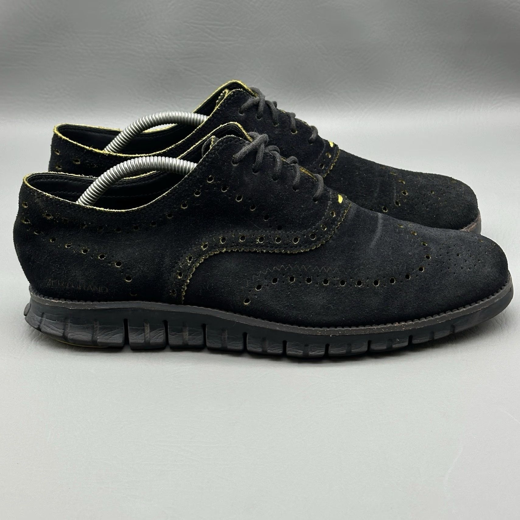 Cole Haan Cole Haan Grand OS Mens Size 10.5 M Black Suede Wingtip Oxford Sneaker C22035 Size US 11 / EU 44 - 4 Thumbnail