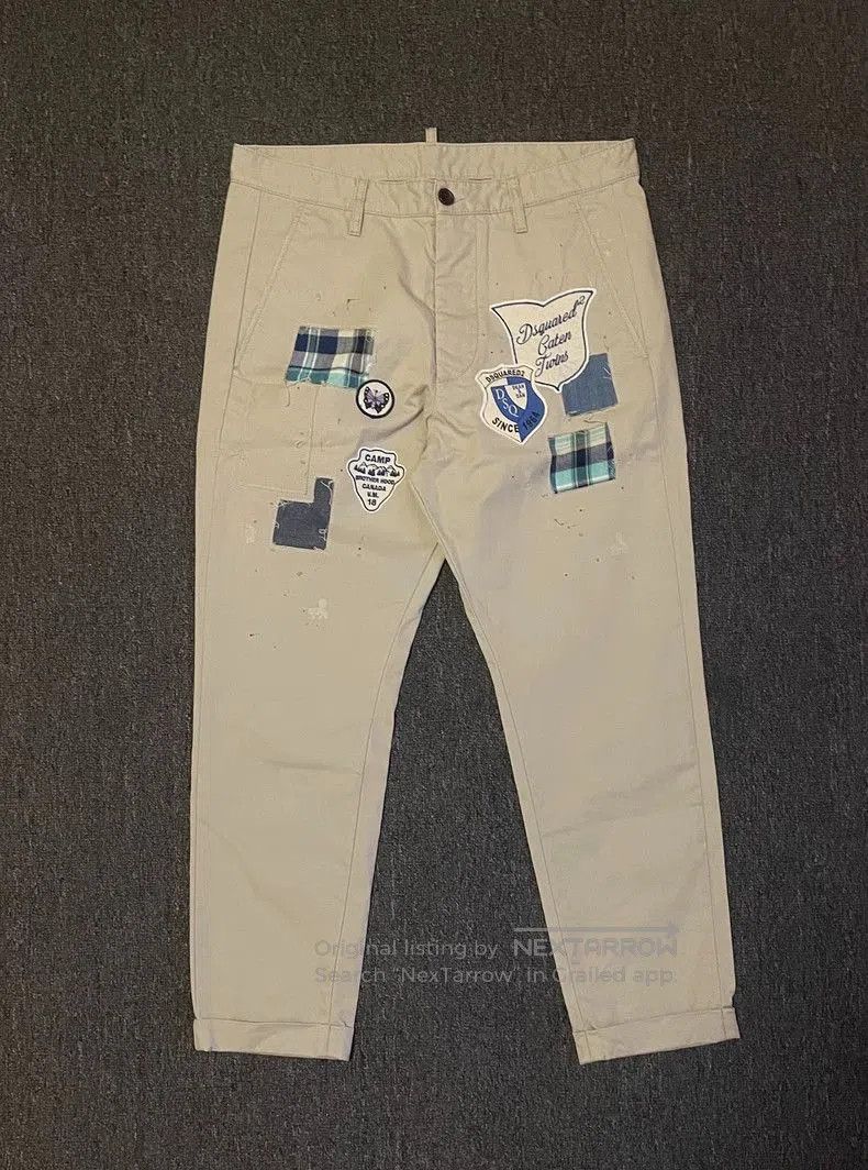 Dsquared2 Dsquared2 Khaki Casual Pants with Patches. Size US 34 / EU 50 - 1 Thumbnail