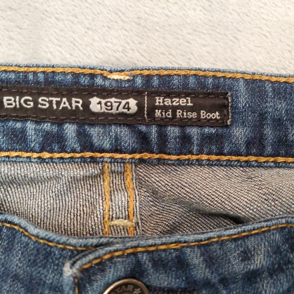 Denime VINTAGE Big Star Jeans Women 33 L Blue Denim Hazel Mid Rise Boot Cut Western cowboy Pant Size 24" / US 00 / IT 34 - 4 Thumbnail