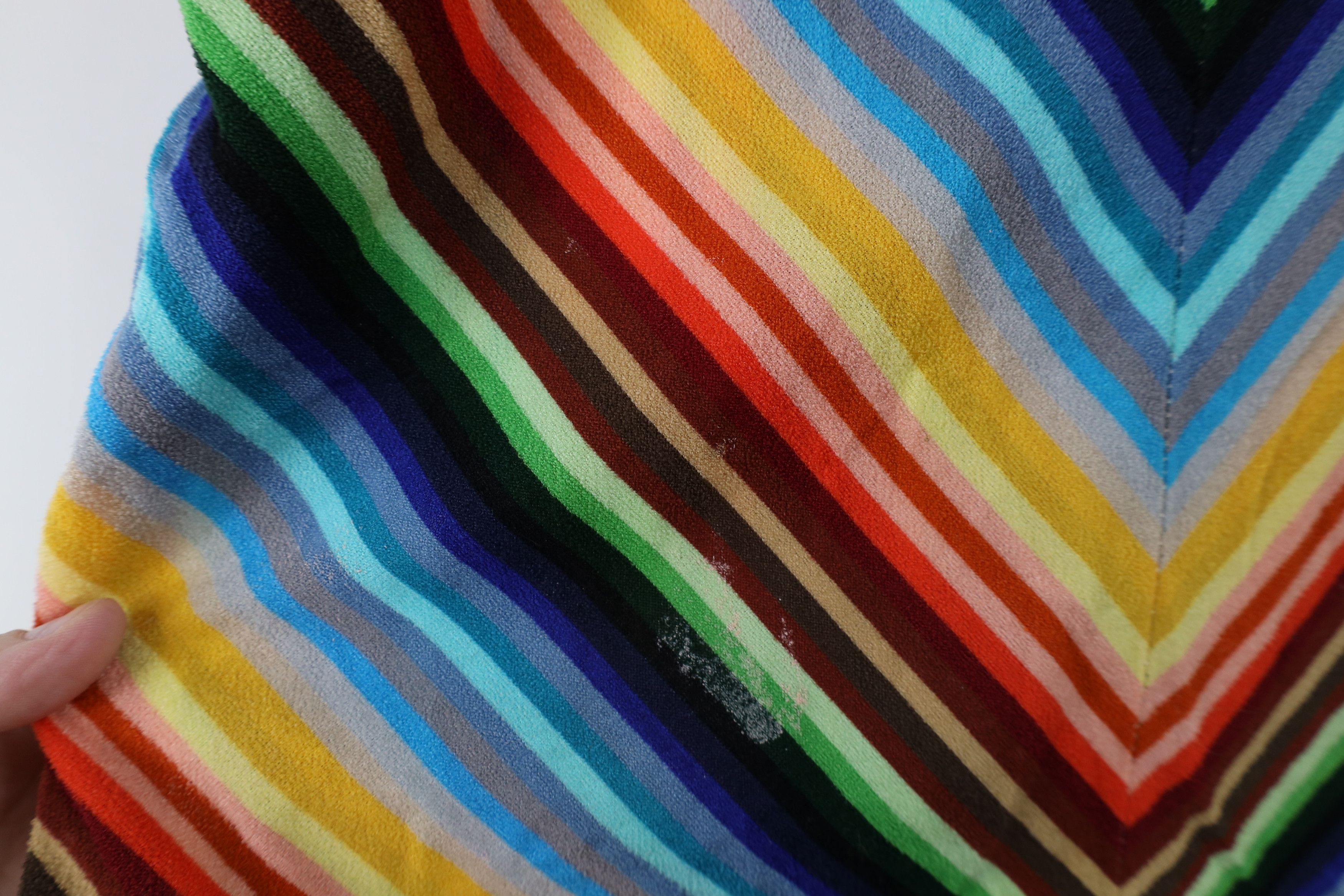 Vintage Vintage 70s Streetwear Rainbow Striped Terry Cloth Polo Size L / US 10 / IT 46 - 8 Thumbnail