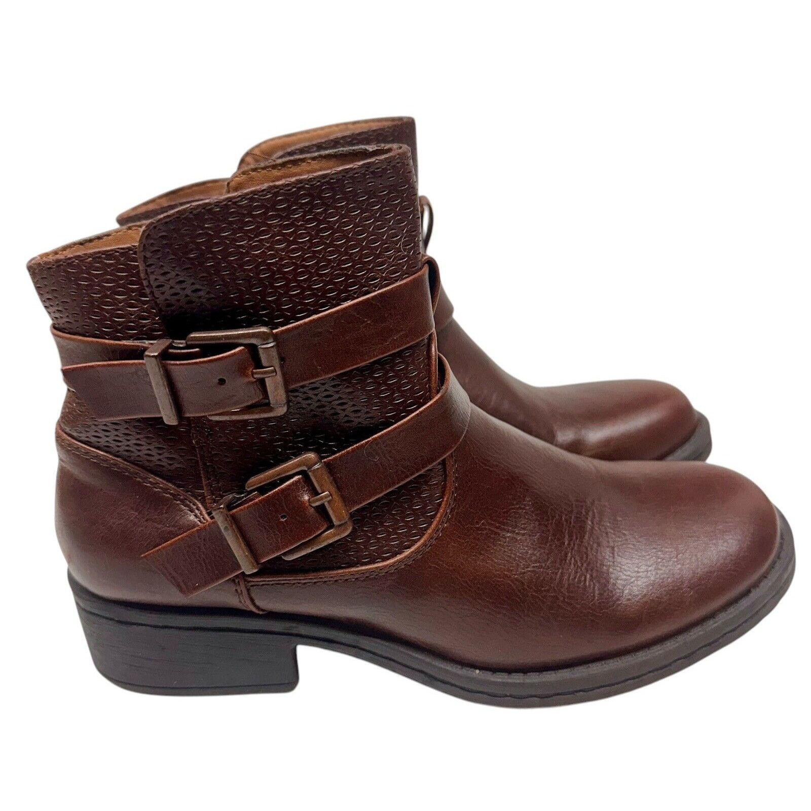 G.H. Bass & Co. GH Bass & Co 7M Zabrina Ankle Bootie Brown Faux Leather Size US 7 / IT 37 - 3 Thumbnail