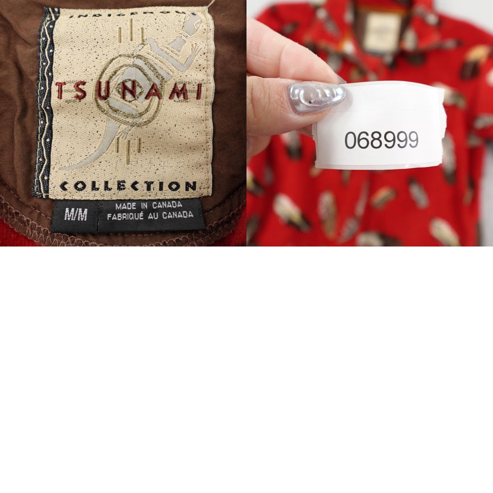 Vintage VINTAGE Tsunami Sweater Womens Medium Red Fleece Feather Print 1/4 Zip Pullover Canada Size M / US 6-8 / IT 42-44 - 8 Thumbnail