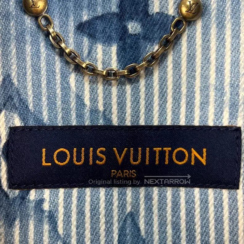 Louis Vuitton Louis Vuitton Striped Ink Logo Printed Denim Jacket Size US L / EU 52-54 / 3 - 4 Thumbnail