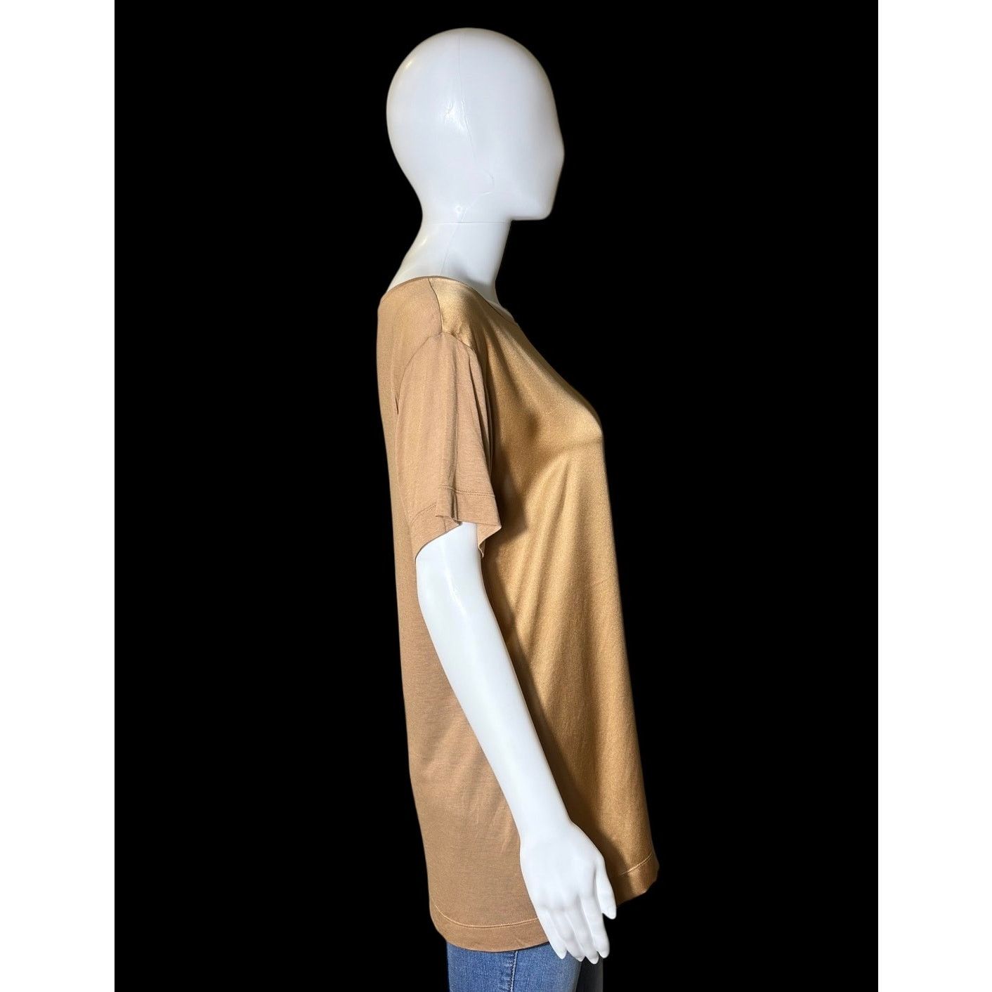 Gucci Vintage Y2K Gucci Gold Brown Bateau Neckline Silk Blouse Size S / US 4 / IT 40 - 4 Thumbnail