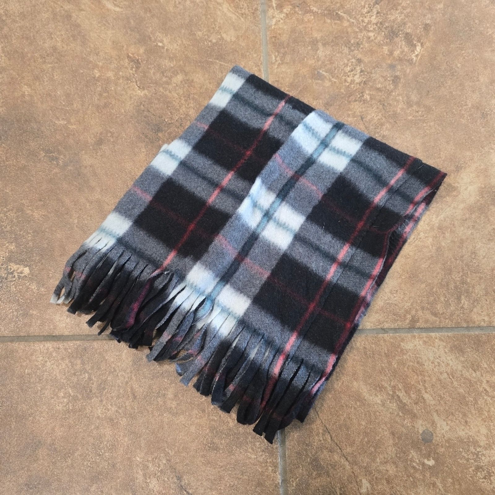 Other Multicolored Plaid Fringed Scarf Size ONE SIZE - 2 Thumbnail
