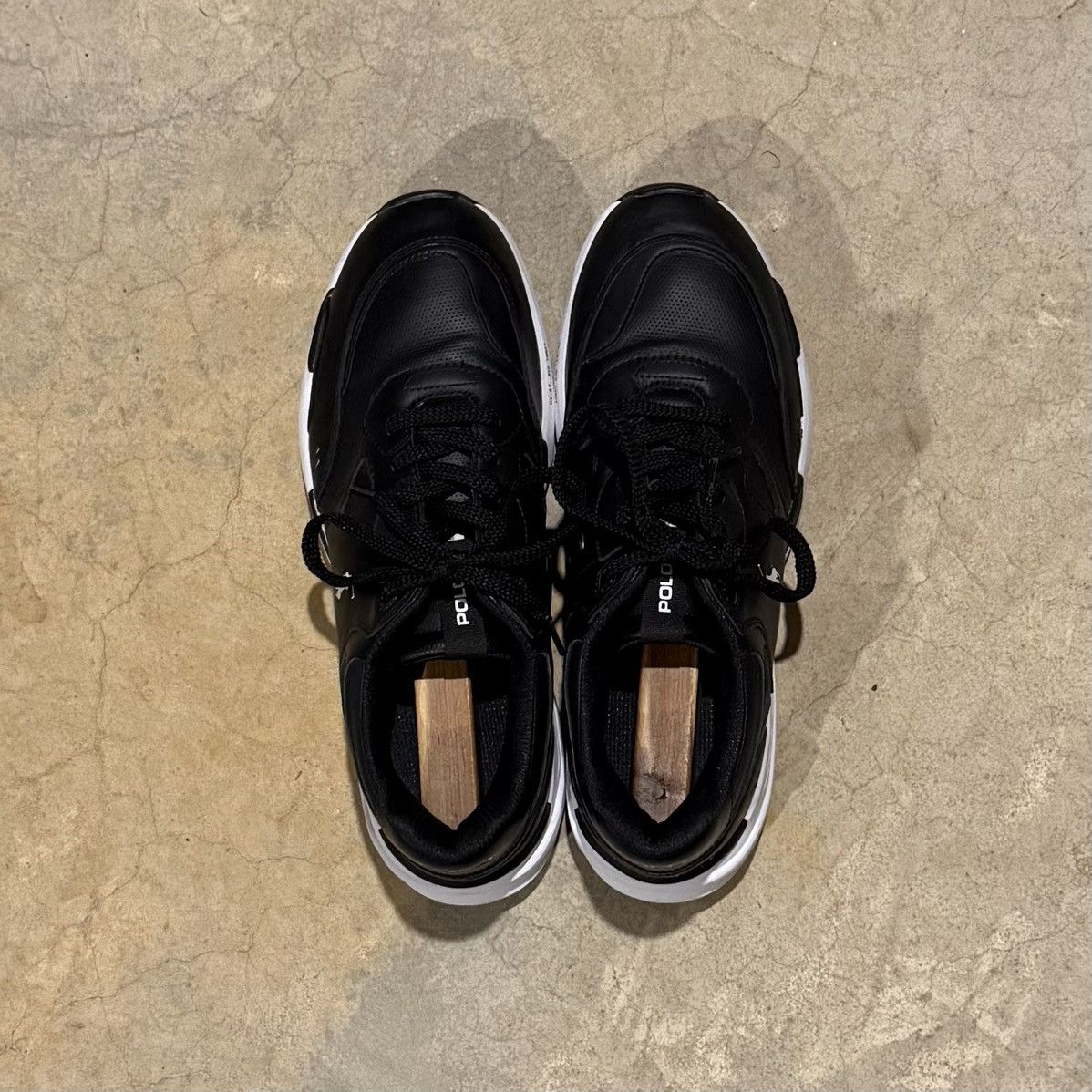 Polo Ralph Lauren Polo Ralph Lauren Pony Black Leather Jogger Sneakers US 10.5 Size US 10.5 / EU 43-44 - 11 Thumbnail