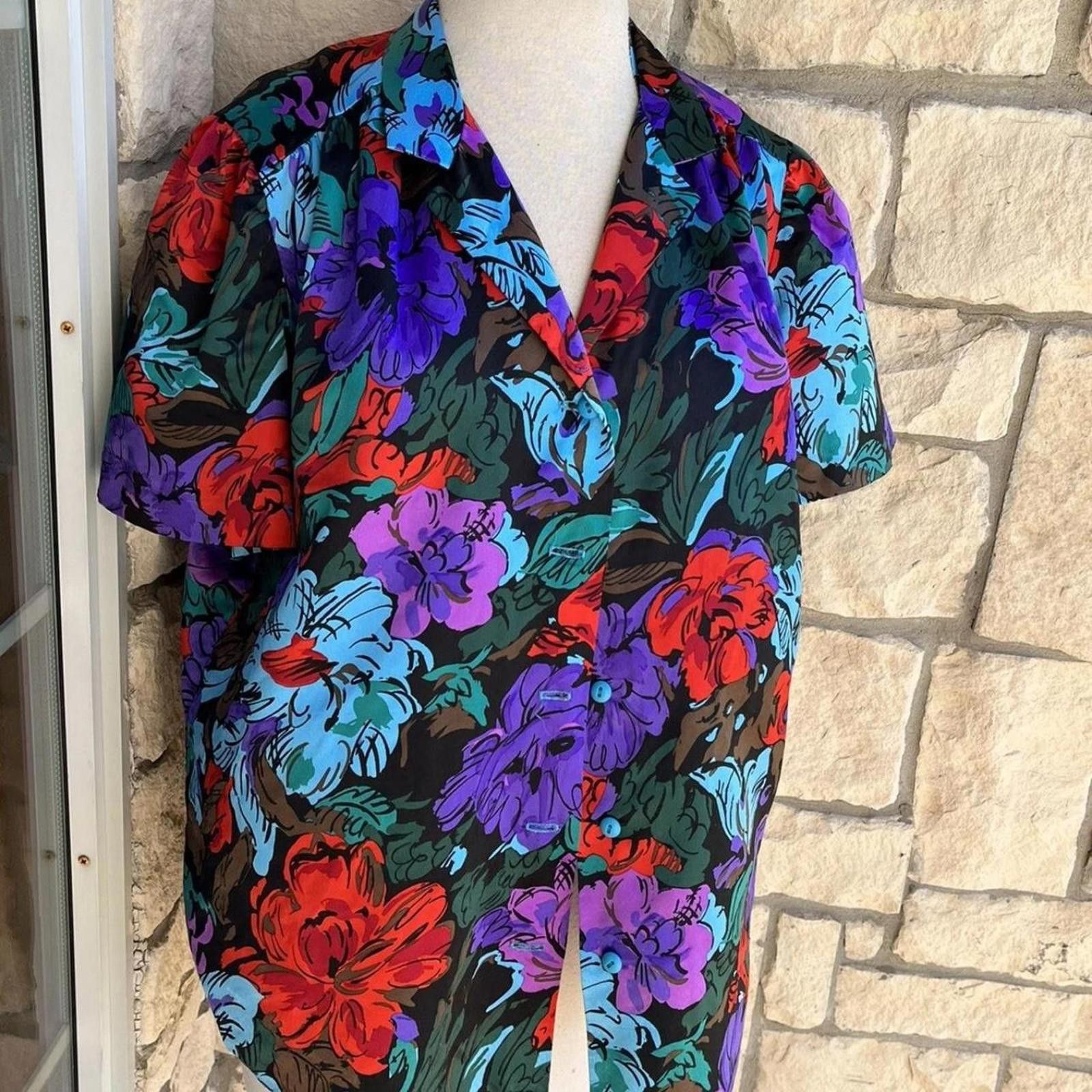 Other 80s vintage floral print blouse Size L / US 10 / IT 46 - 2 Thumbnail