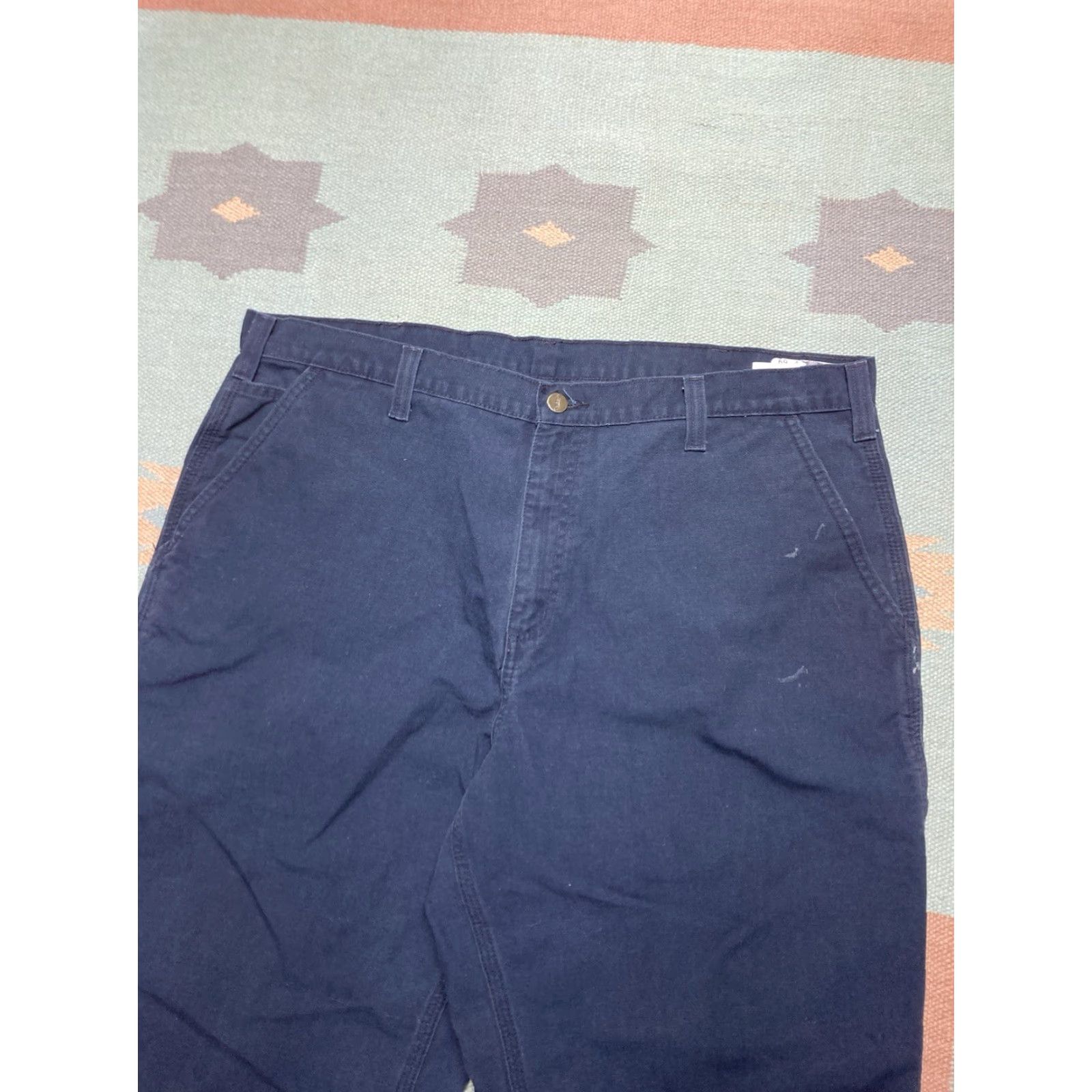 Carhartt VINTAGE Carhartt Carpenter Jeans Duck Canvas Pants Navy Blue Baggy Skater 40x28 Mens Jeans Size US 40 / EU 56 - 6 Thumbnail