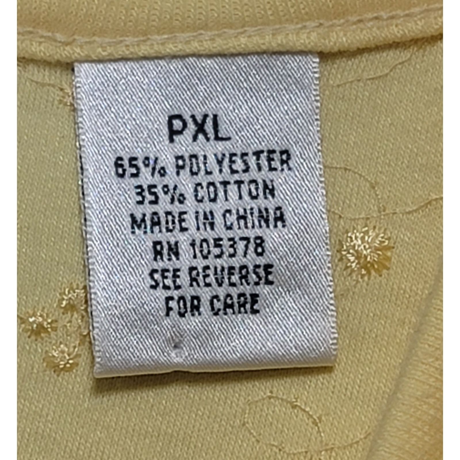 Other Draper's & Damon's Yellow Embroidered Floral Top PXL NWOT Size XL / US 12-14 / IT 48-50 - 3 Thumbnail