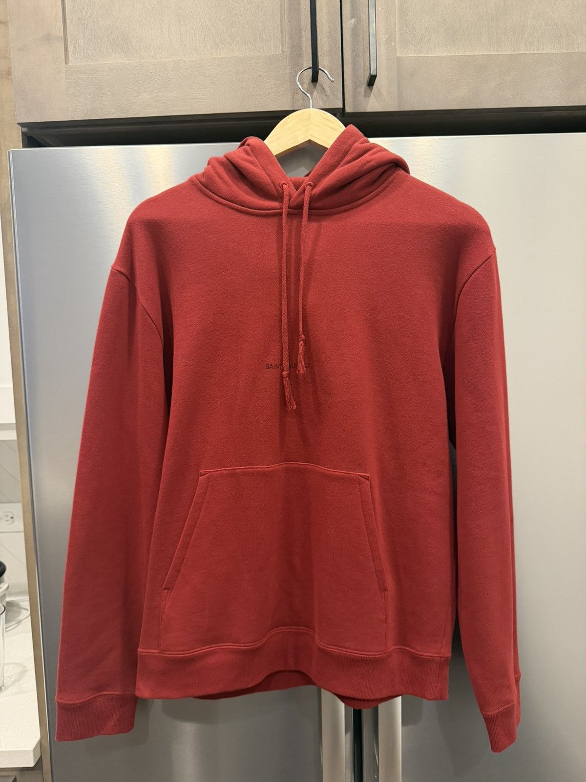 Saint Laurent Paris Saint Laurent Logo Hoodie Red Size US L / EU 52-54 / 3 - 1 Thumbnail