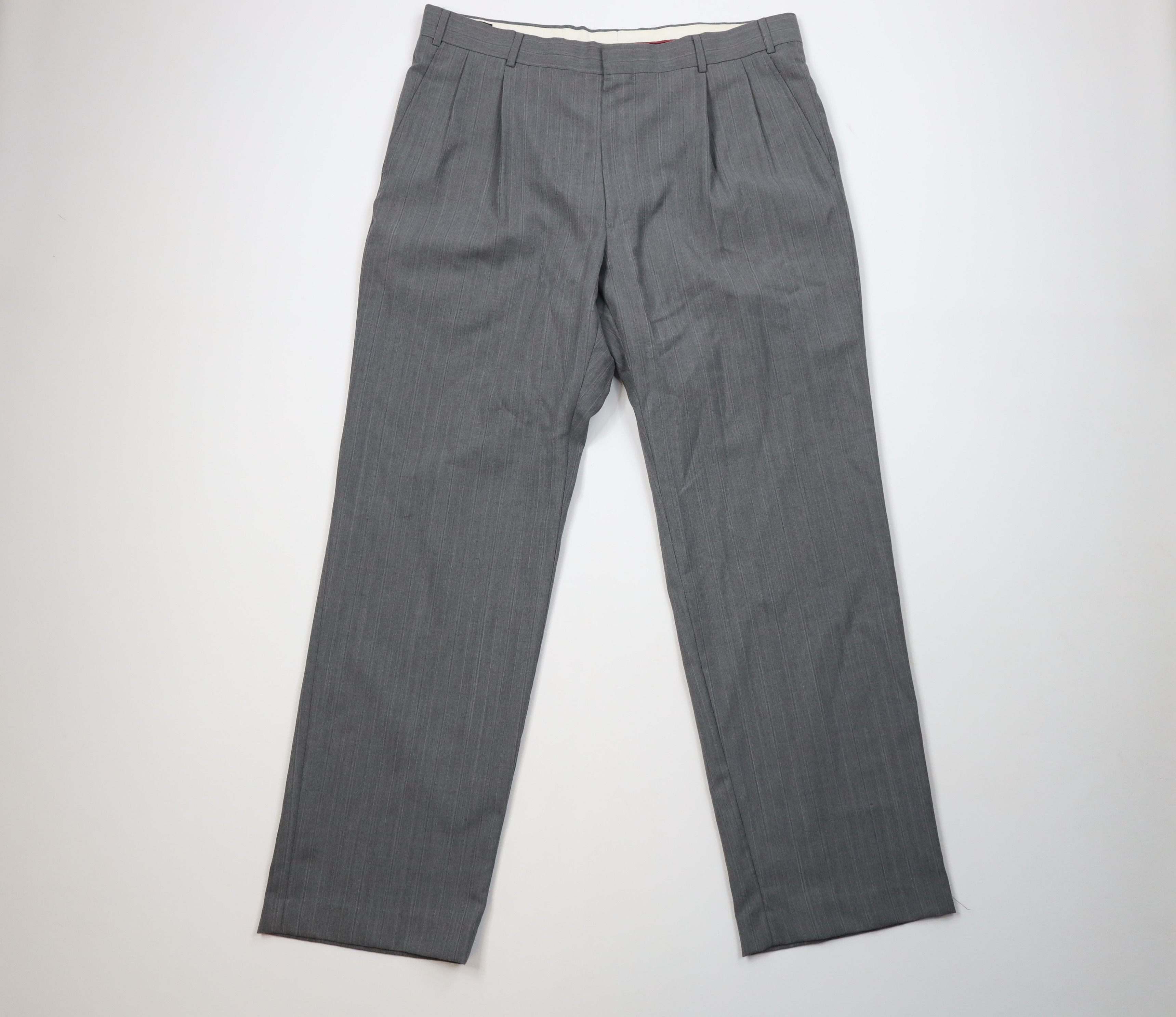 Vintage Vintage 90s Streetwear Knit Striped Wide Leg Chino Pants Size US 38 / EU 54 - 1 Thumbnail