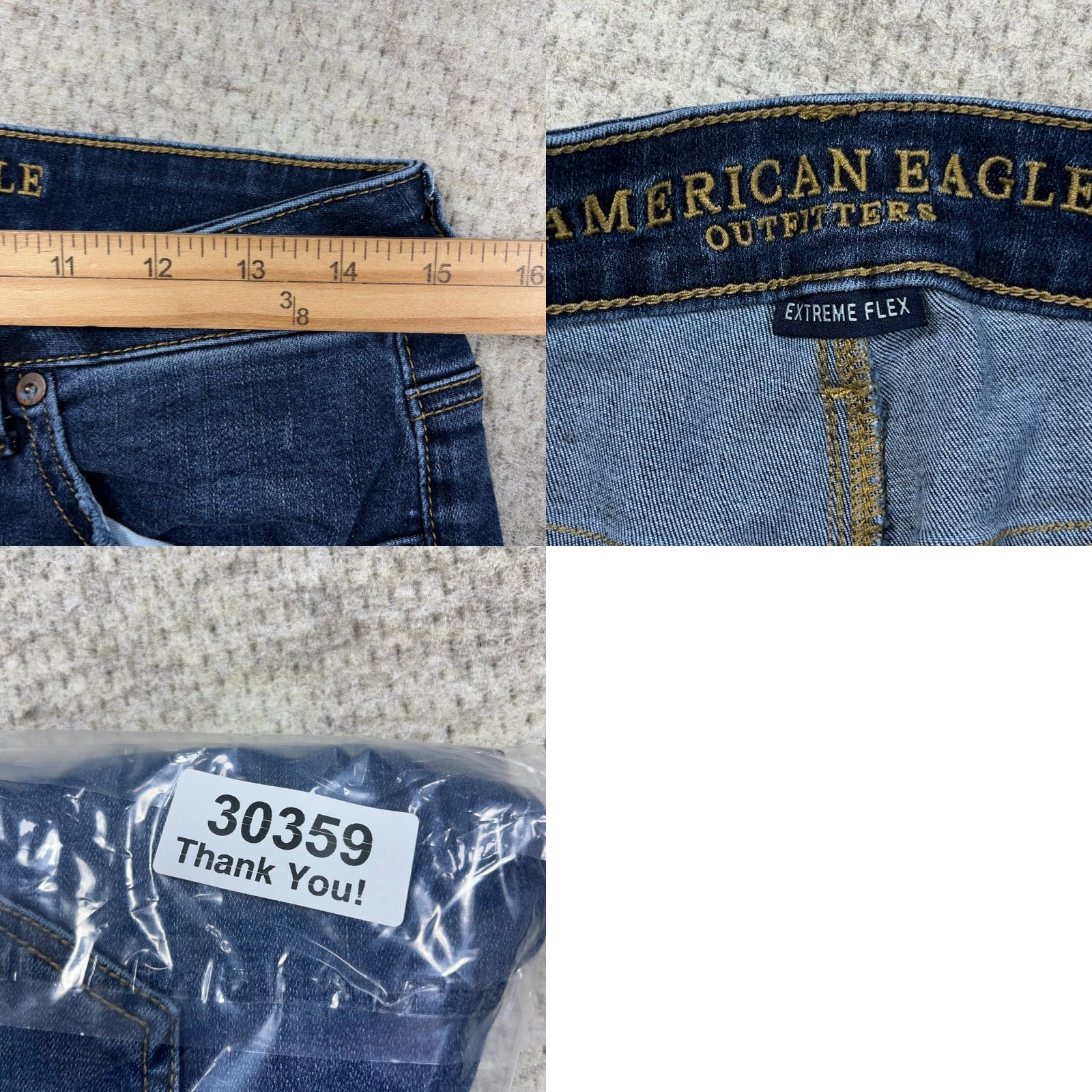 American Eagle Outfitters American Eagle Outfitters Jeans Men 30x30 Slim Fit Straight Leg Dark Wash Flex Whiskered B9 Size US 30 / EU 46 - 9 Thumbnail