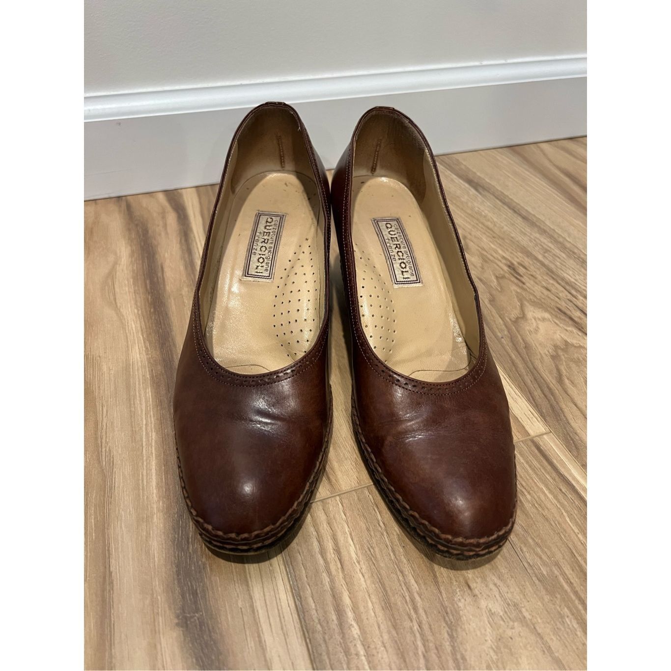 Other Quercioli Firenze Vintage Leather Heels Handmade in Italy eu Size US 8 / IT 38 - 2 Thumbnail