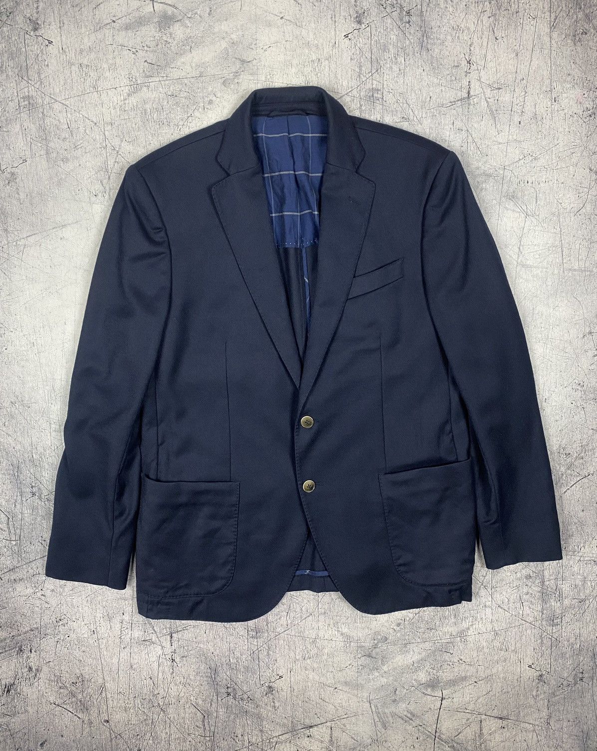 Hackett Vintage Hackett London Wool Plain Flannel Brazer jacket og Size 44R - 2 Thumbnail
