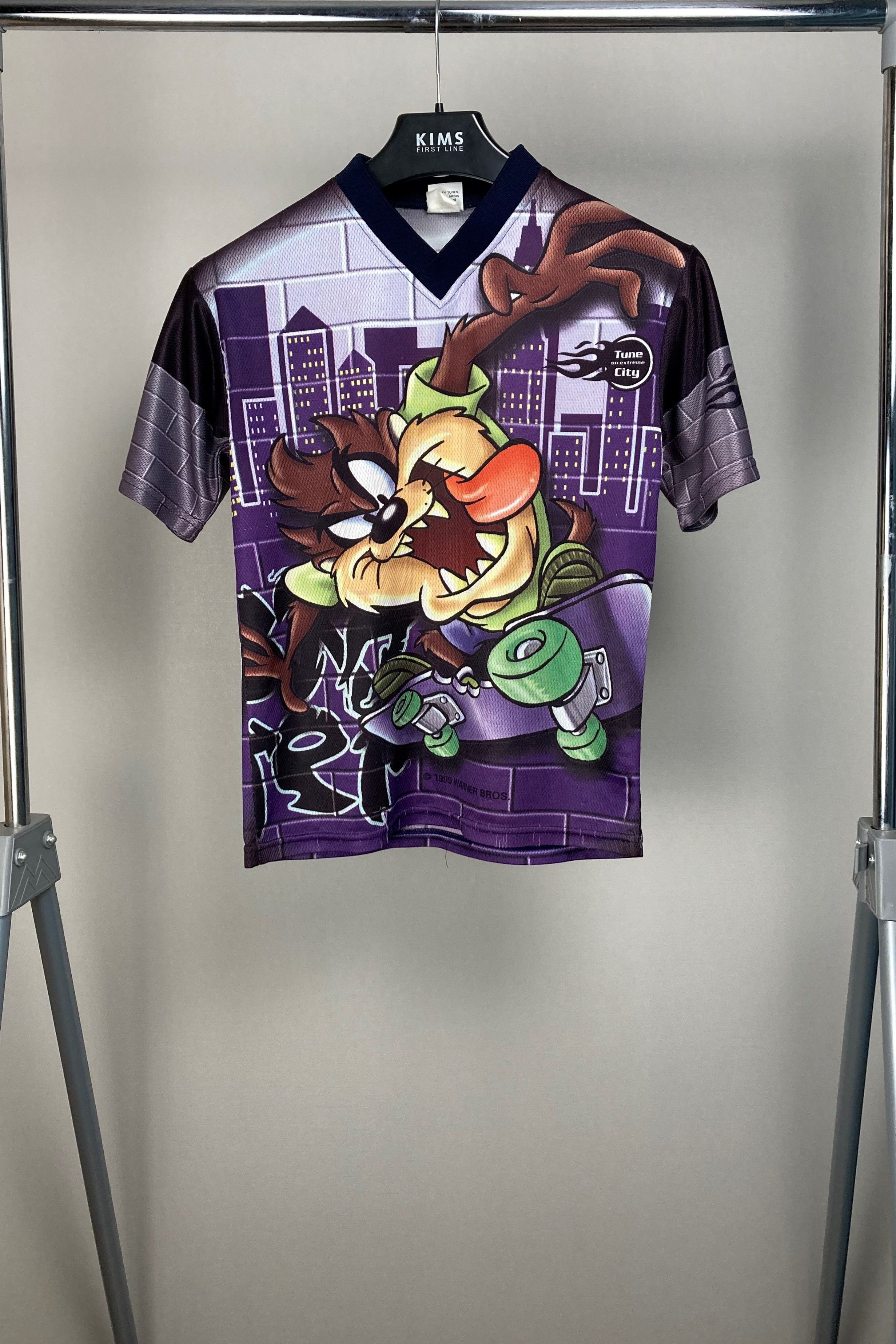 Cartoon Network 90s Taz City Skateboarding Over Print Cartoon Pattern Shirt Size US XXS / EU 40 - 1 Thumbnail