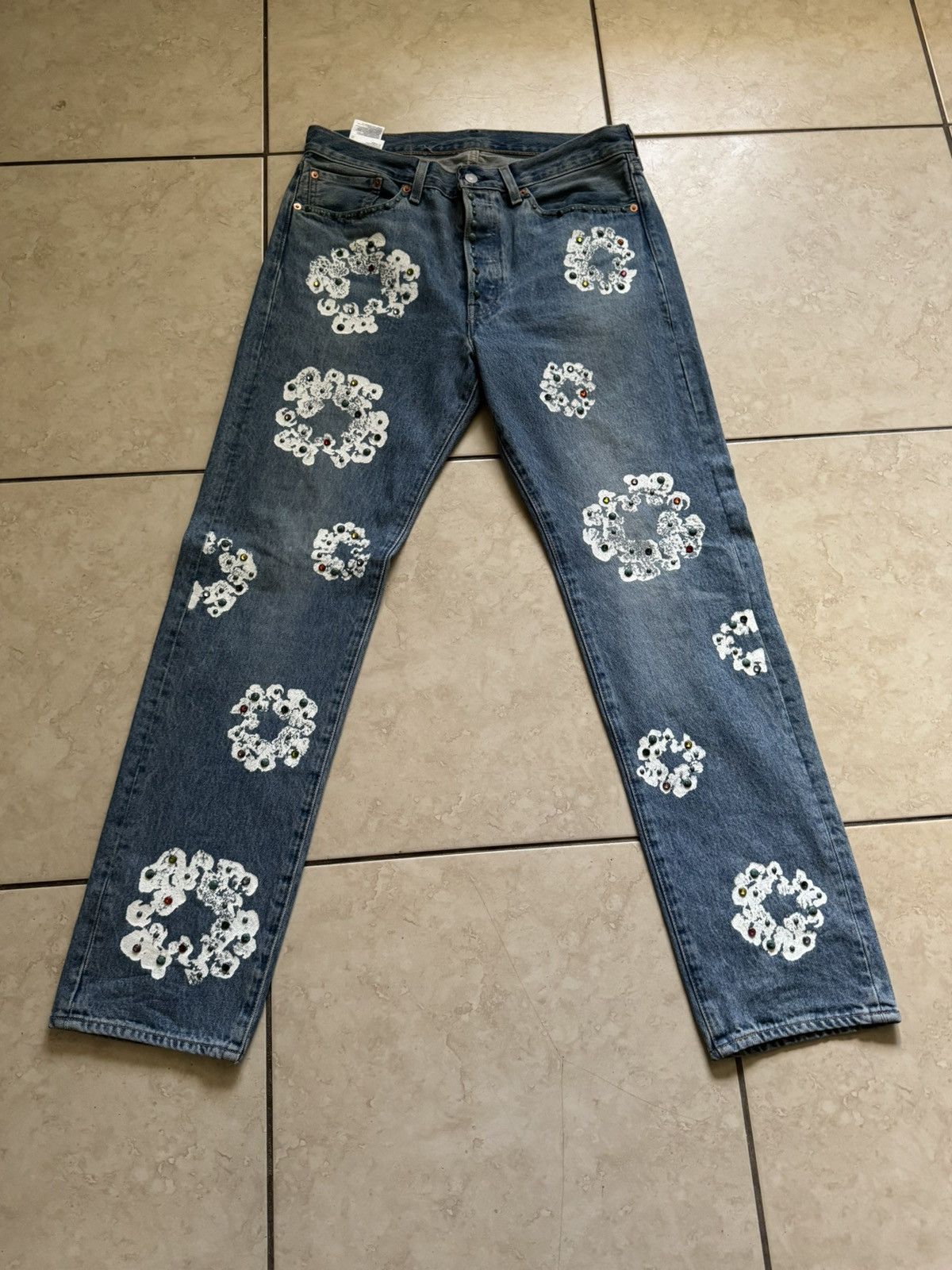 Denim Tears × LEVI’S 501 W38 L34 Denim tears x Levi's cotton wreath 501 jeans dark Wash | eBay
